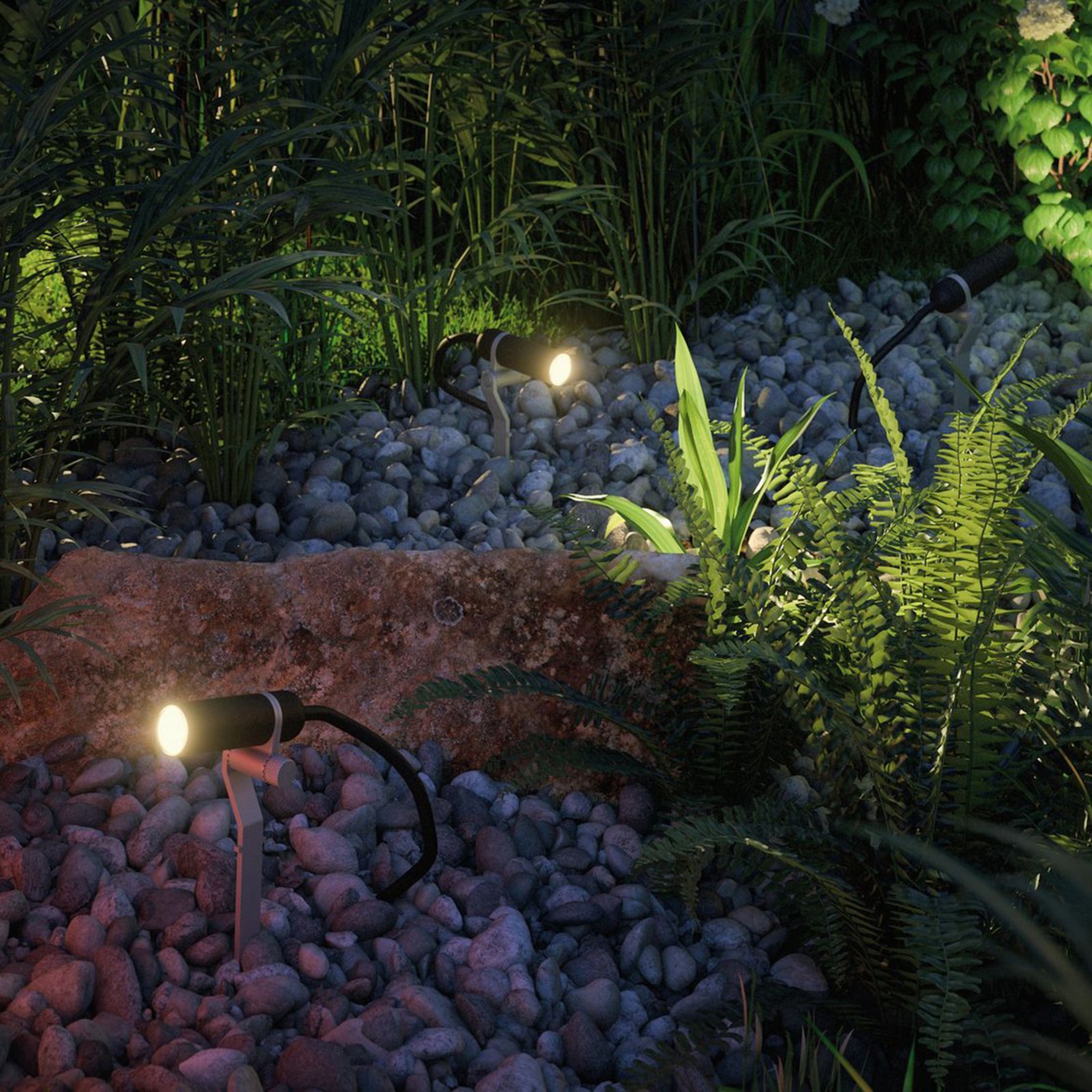 Plug & Shine 3 LED Garden Lamp Plantini IP65 Anthracite - Paulmann