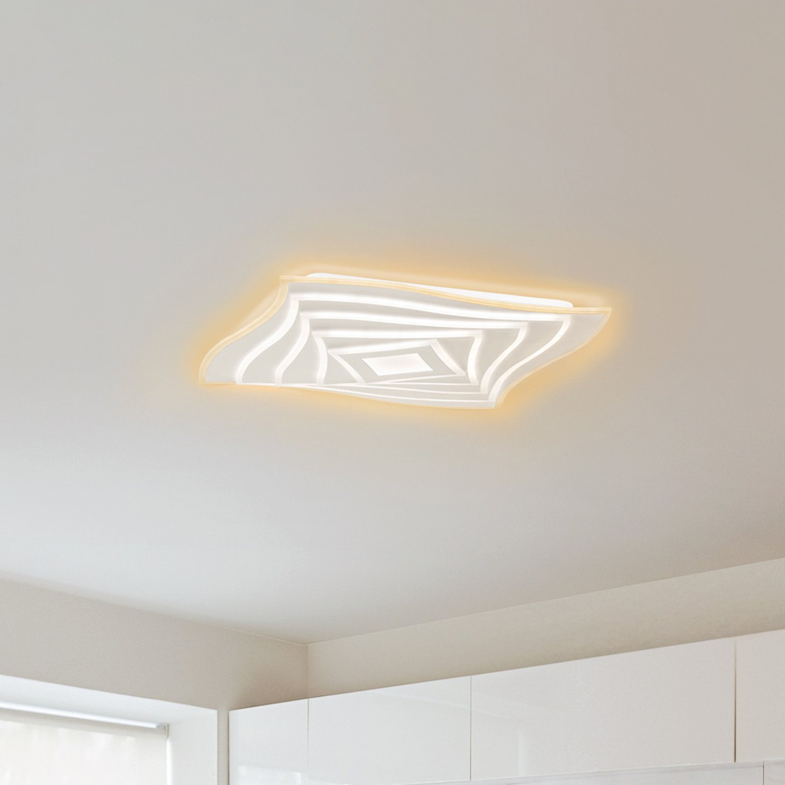 Plafonnier LED Hero, blanc, 50 x 50 cm, acrylique, CCT, RVB