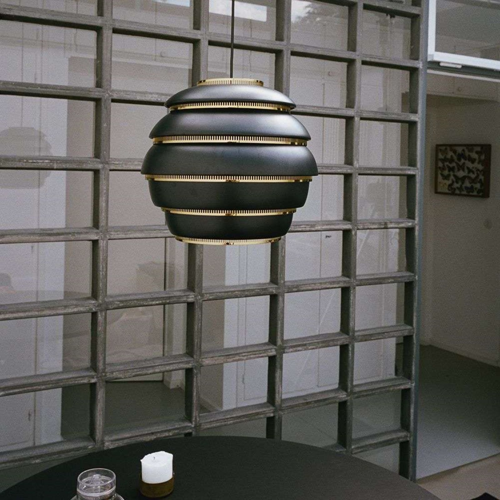 A331 Beehive Pendant Black/Brass - Artek