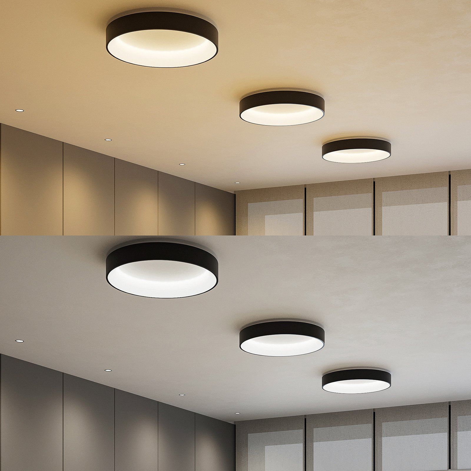 Aleksi Round LED Ceiling Lamp Ø60 Black - Arcchio