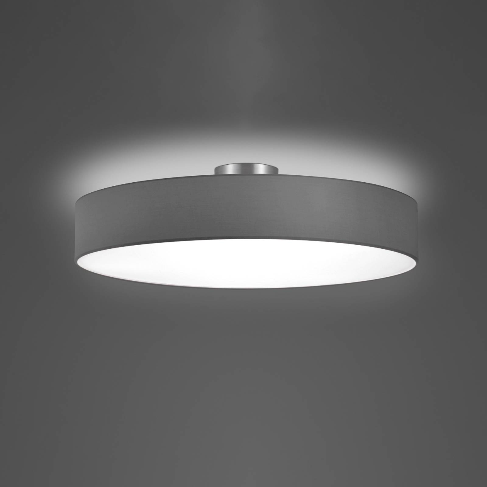 Hotel ceiling light, matt nickel/grey, Ø 65 cm