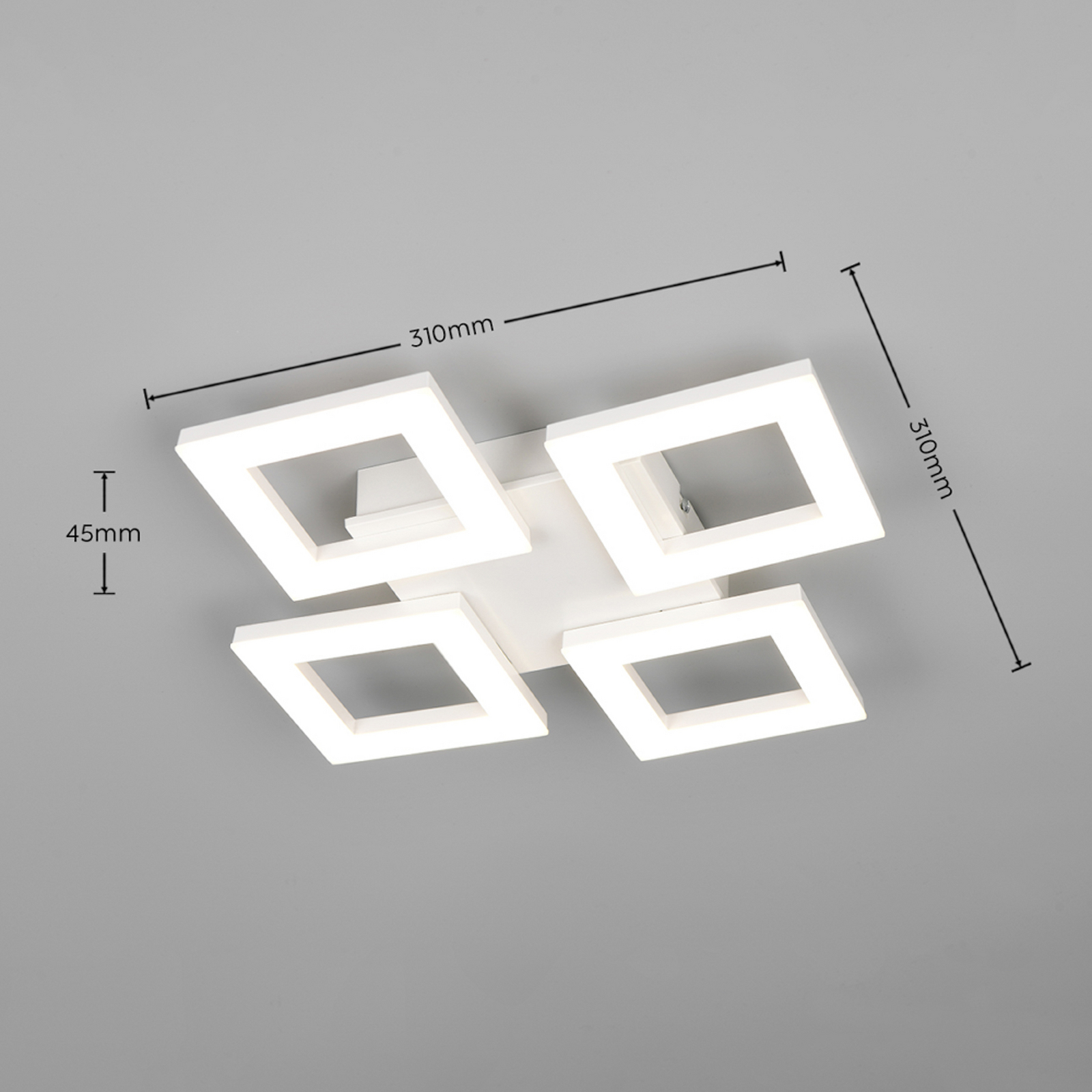 Plafoniera LED Cemi, angolare, bianca, in plastica, 4.000 K Plafoniera LED Cemi, angolare, bianca, in plastica, 4.000 K