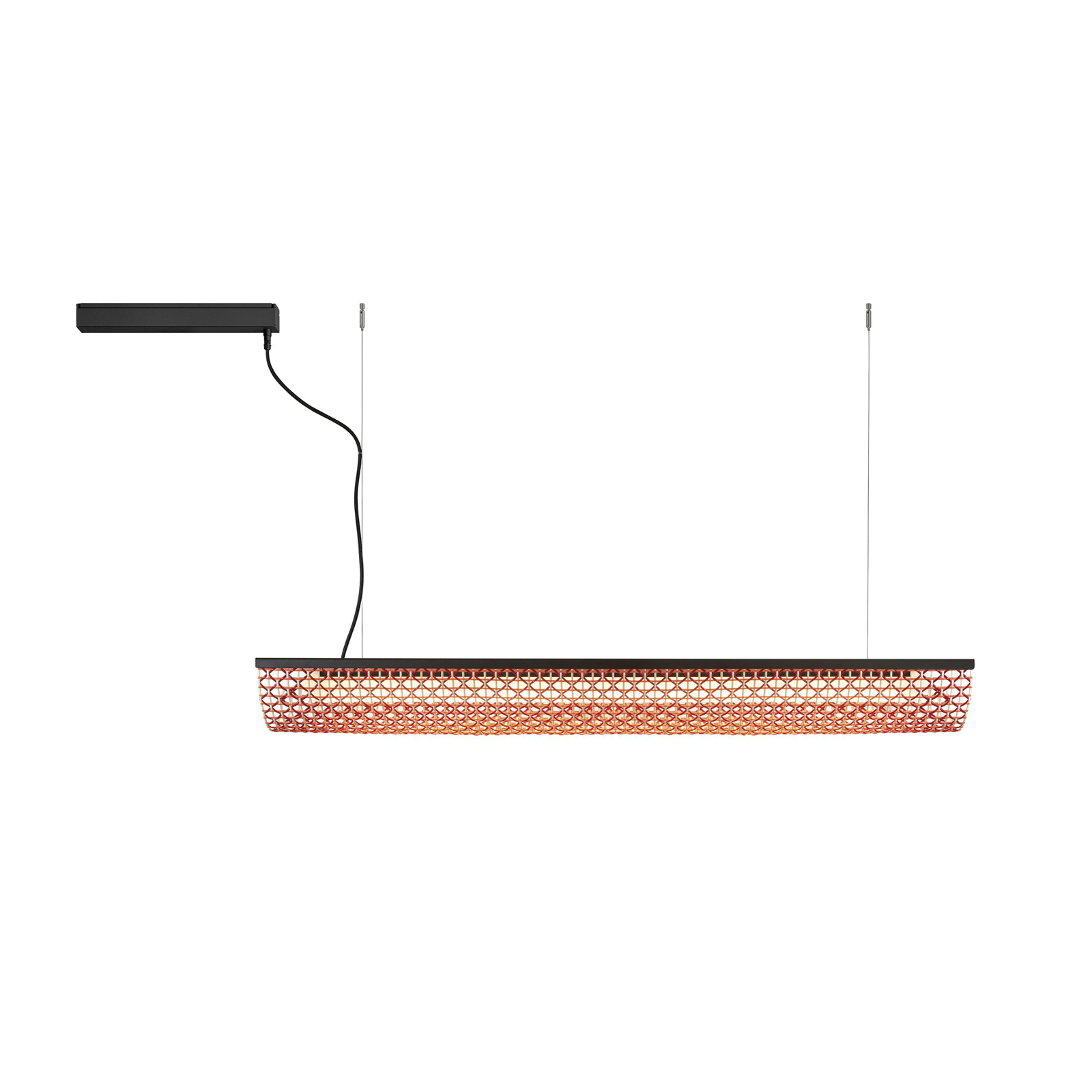 Suspension LED Bover Nans Balis S/140, brun/rouge, 140 cm