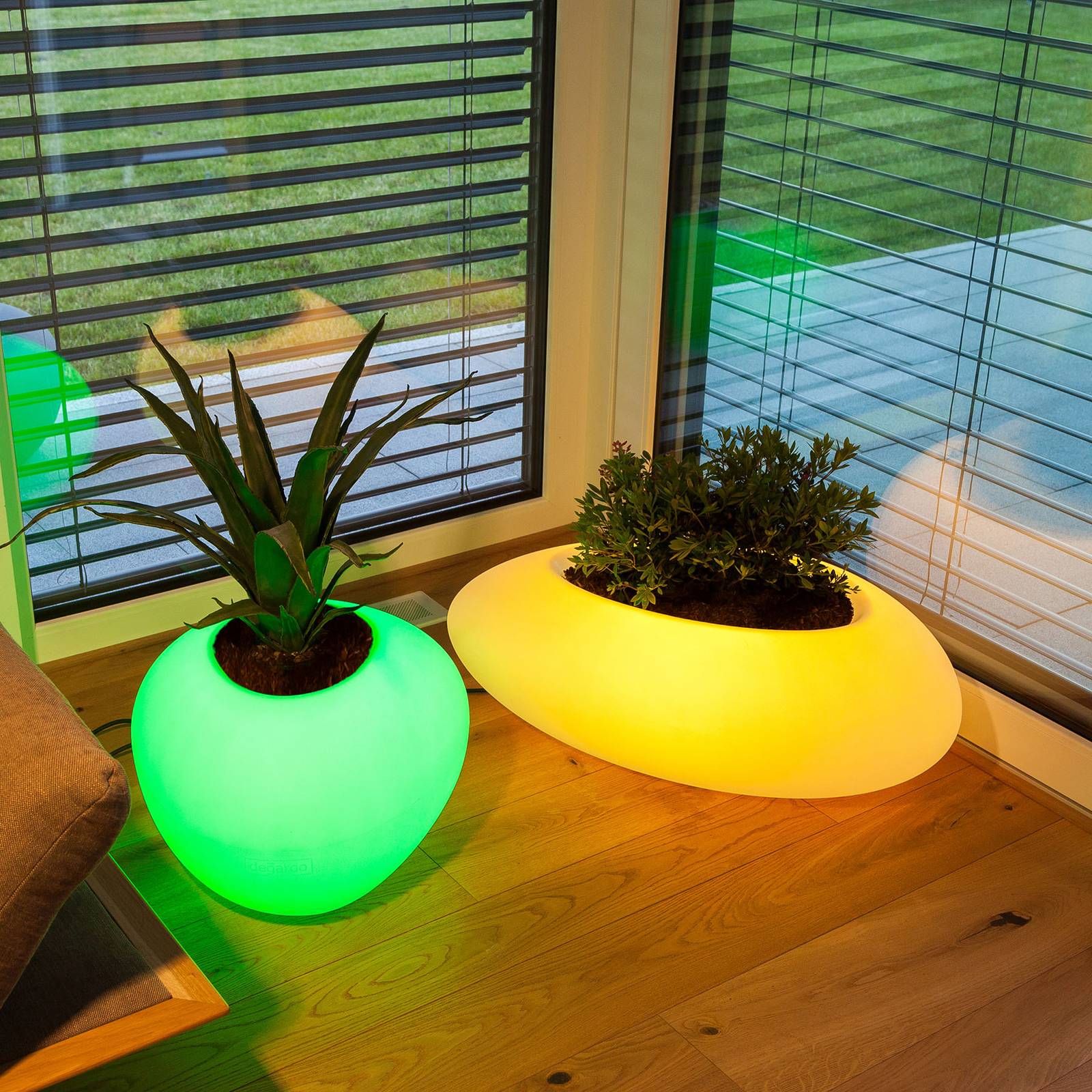 degardo Storus VI LED RGBW dekorativ lampa planterbar vit