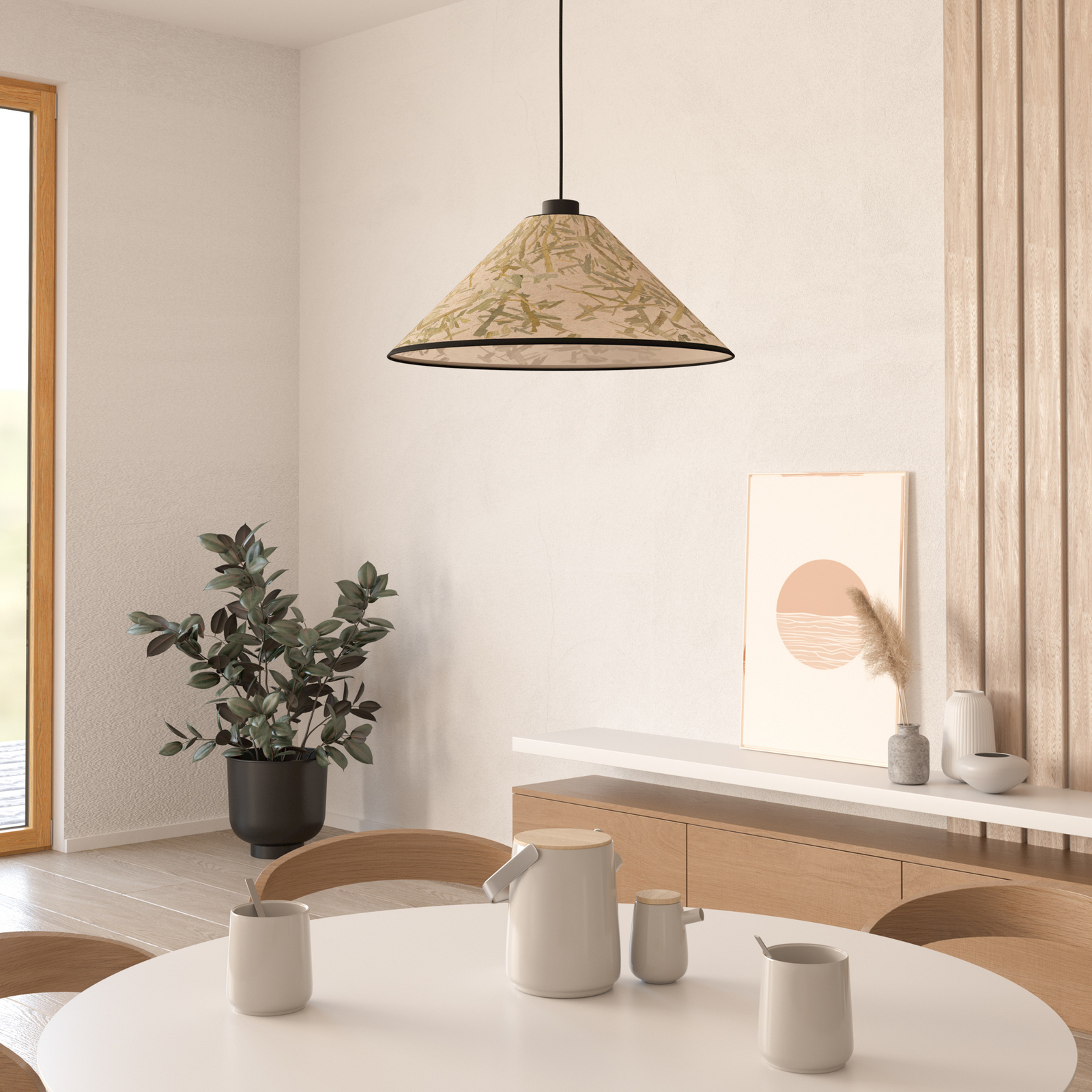 Obesek Oxpark, Ø 42 cm, zelena/bela/črna, tkanina