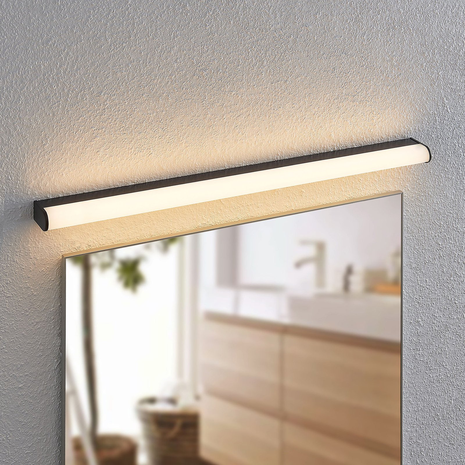 Lindby Ulisan LED badkamer wandlamp, rond, 88,8 cm