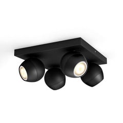 Philips Hue Buckram 4 focos atenuador negro