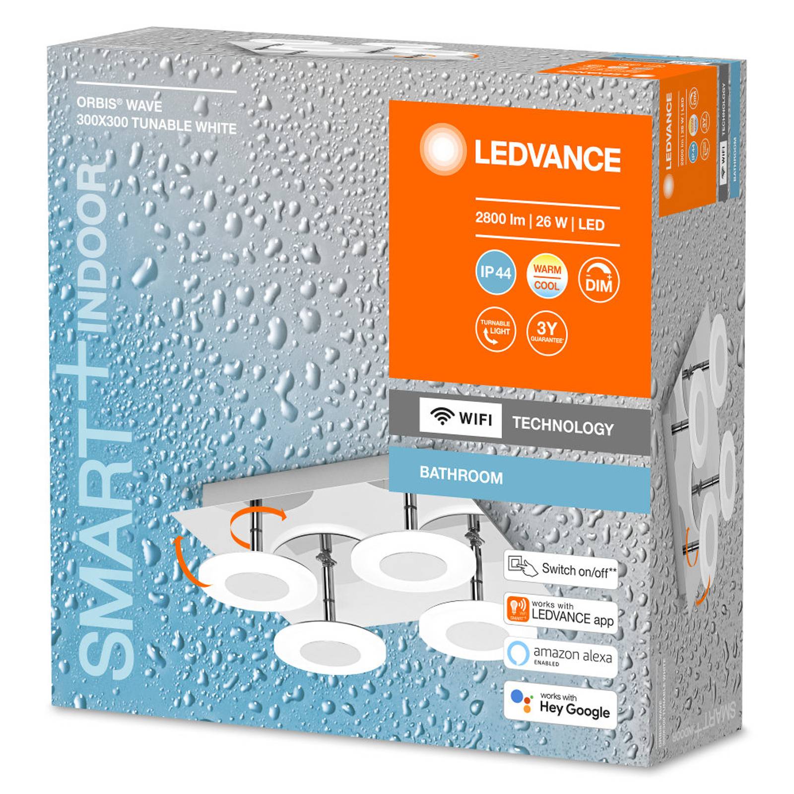 LEDVANCE SMART+ WiFi Orbis Wave IP44 30 x 30 cm