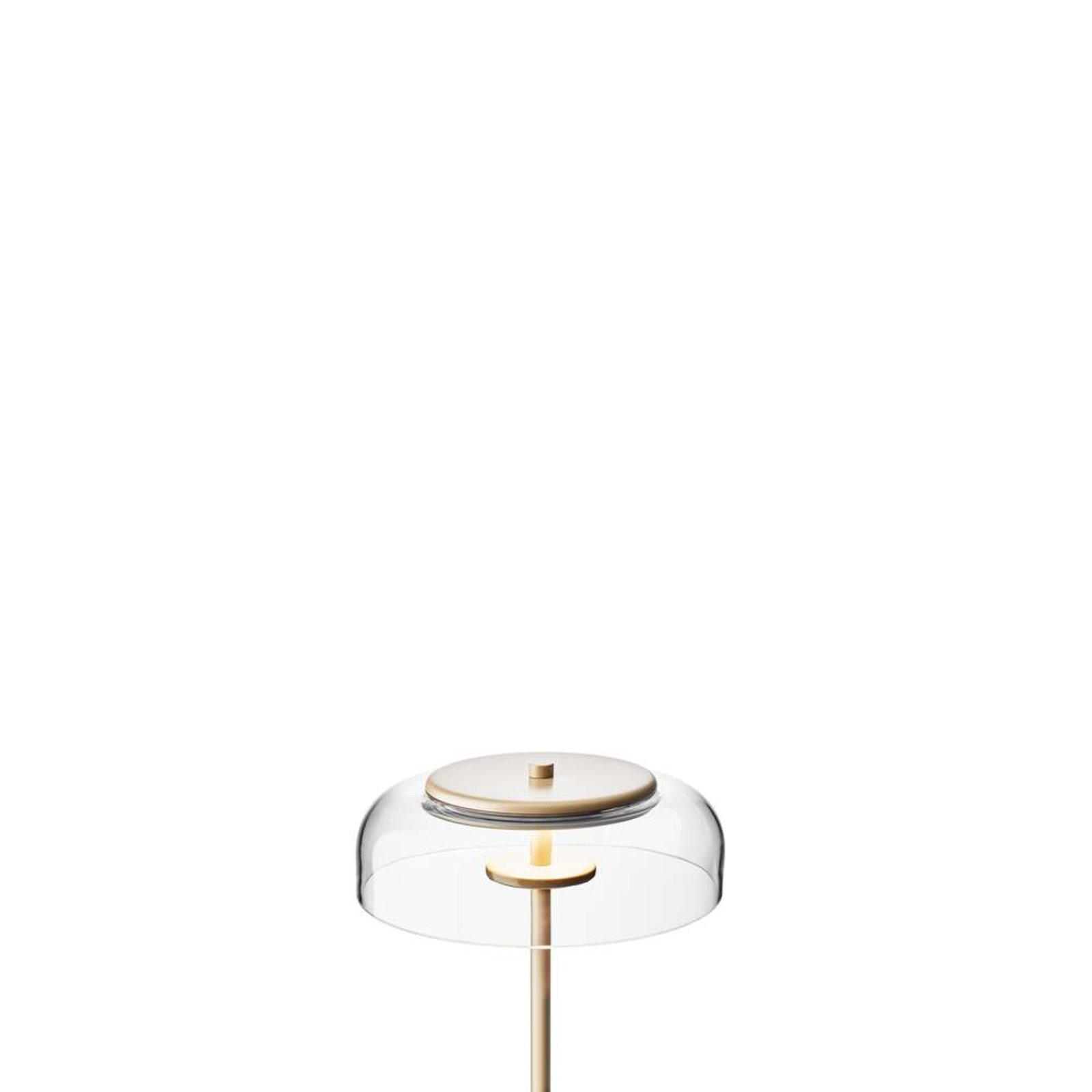 Nuura LED-bordlampe Blossi, høyde 43 cm, gullfarget/klar