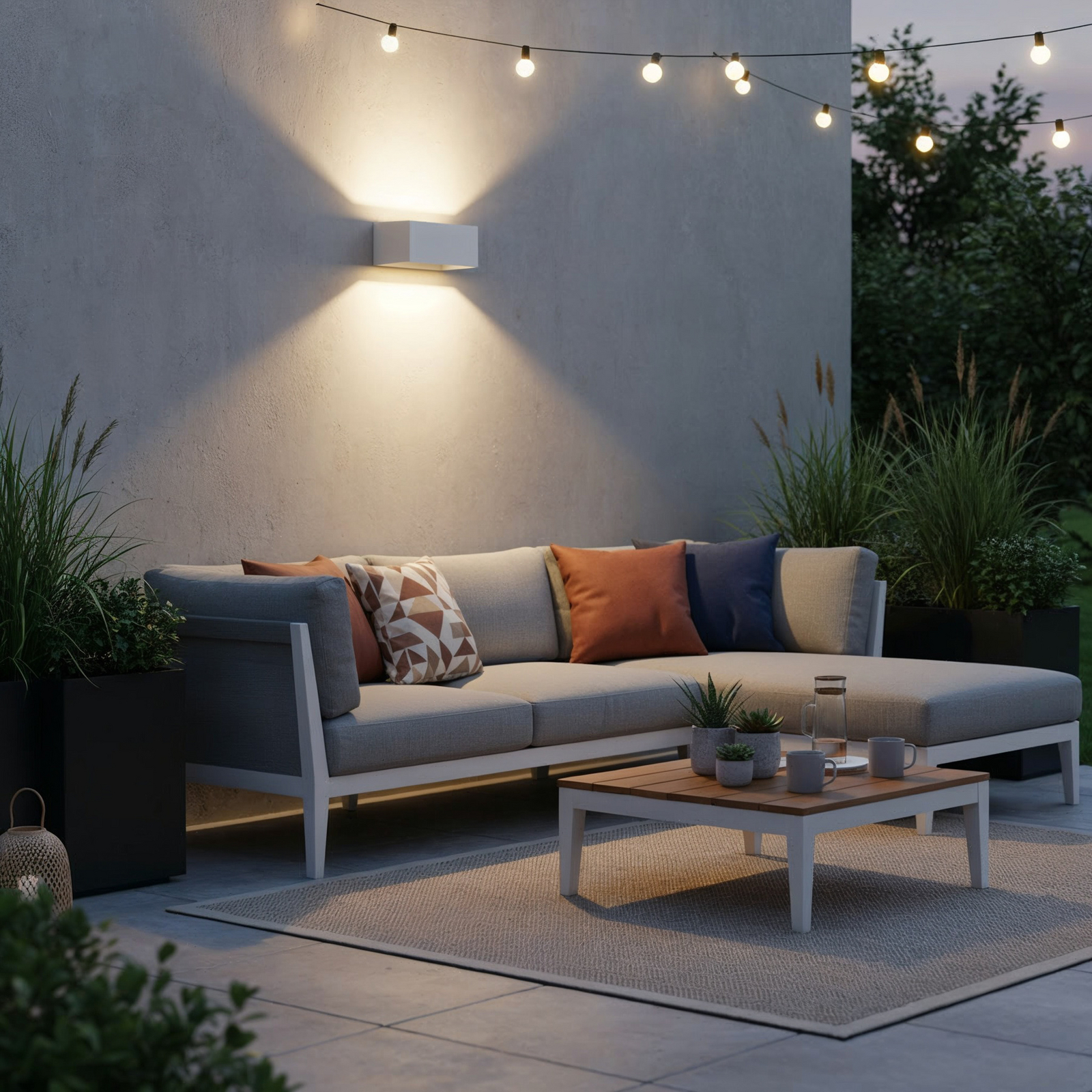 Ideal Lux LED външна стенна лампа Atom, бяла, 20 cm, метал Ideal Lux LED външна стенна лампа Atom, бяла, 20 cm, метал