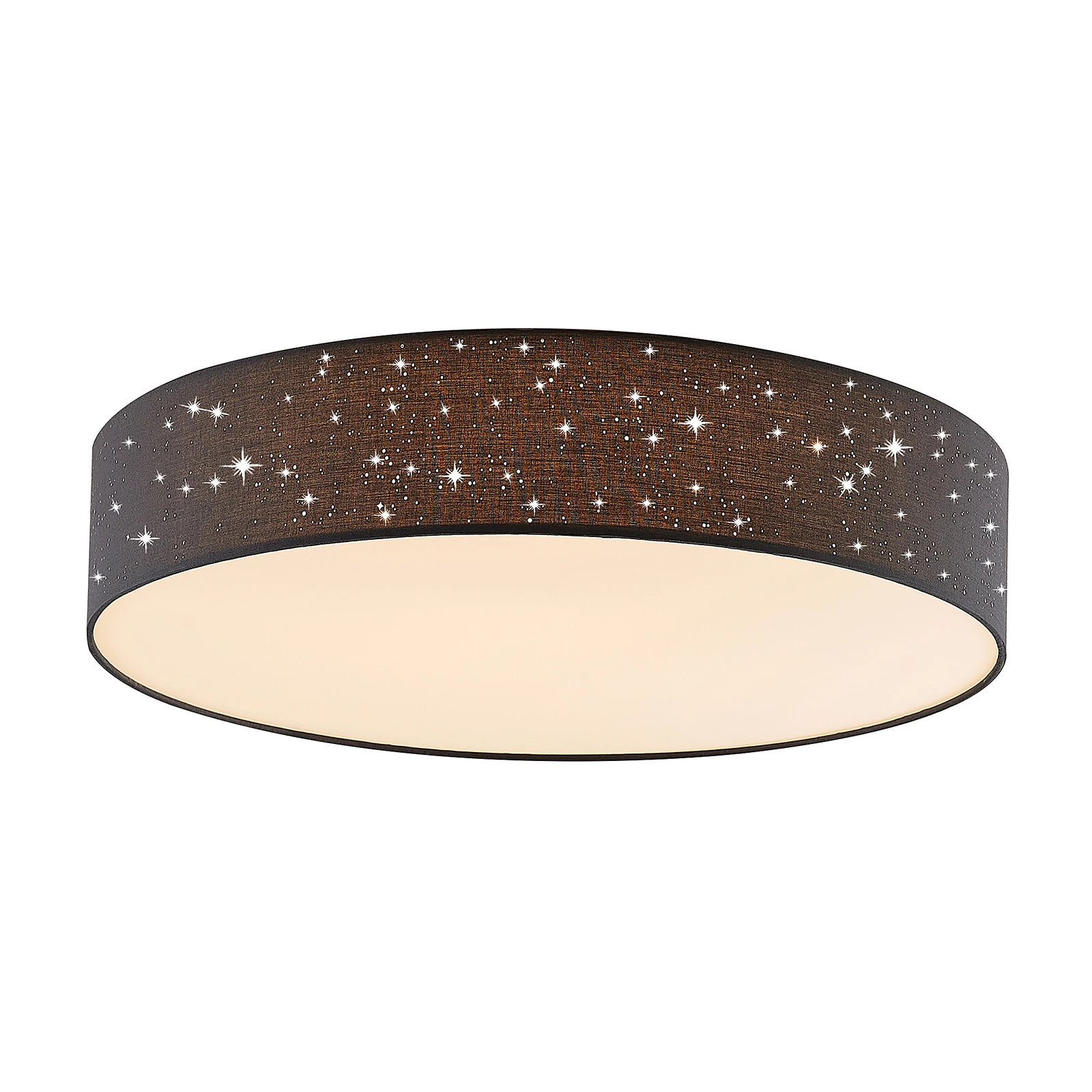 Lindby, plafonnier LED Ellamina, Ø 60 cm, anthracite, textile