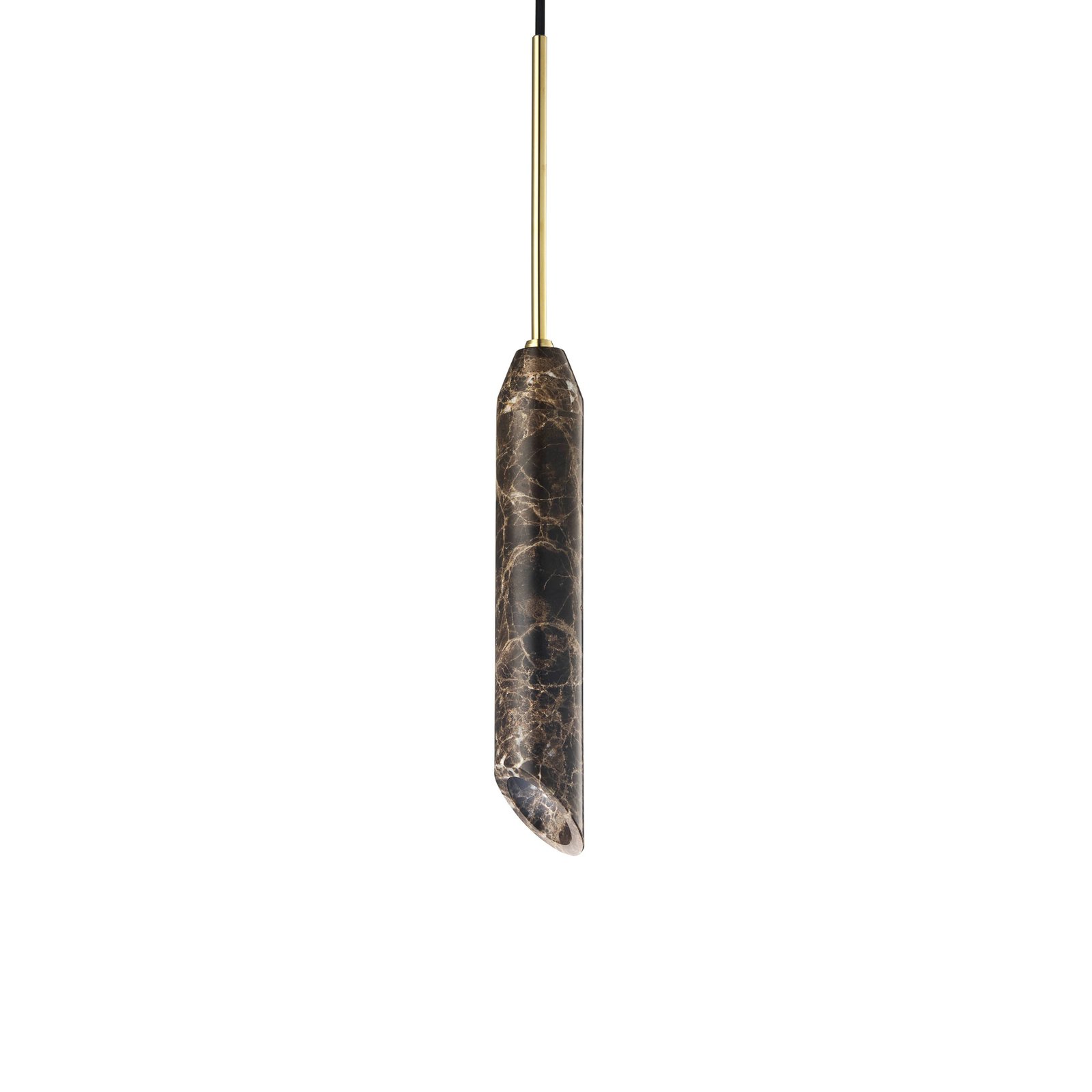 Hanglamp Marble Art, bruin, marmer, hoogte 30 cm, Ø 5 cm