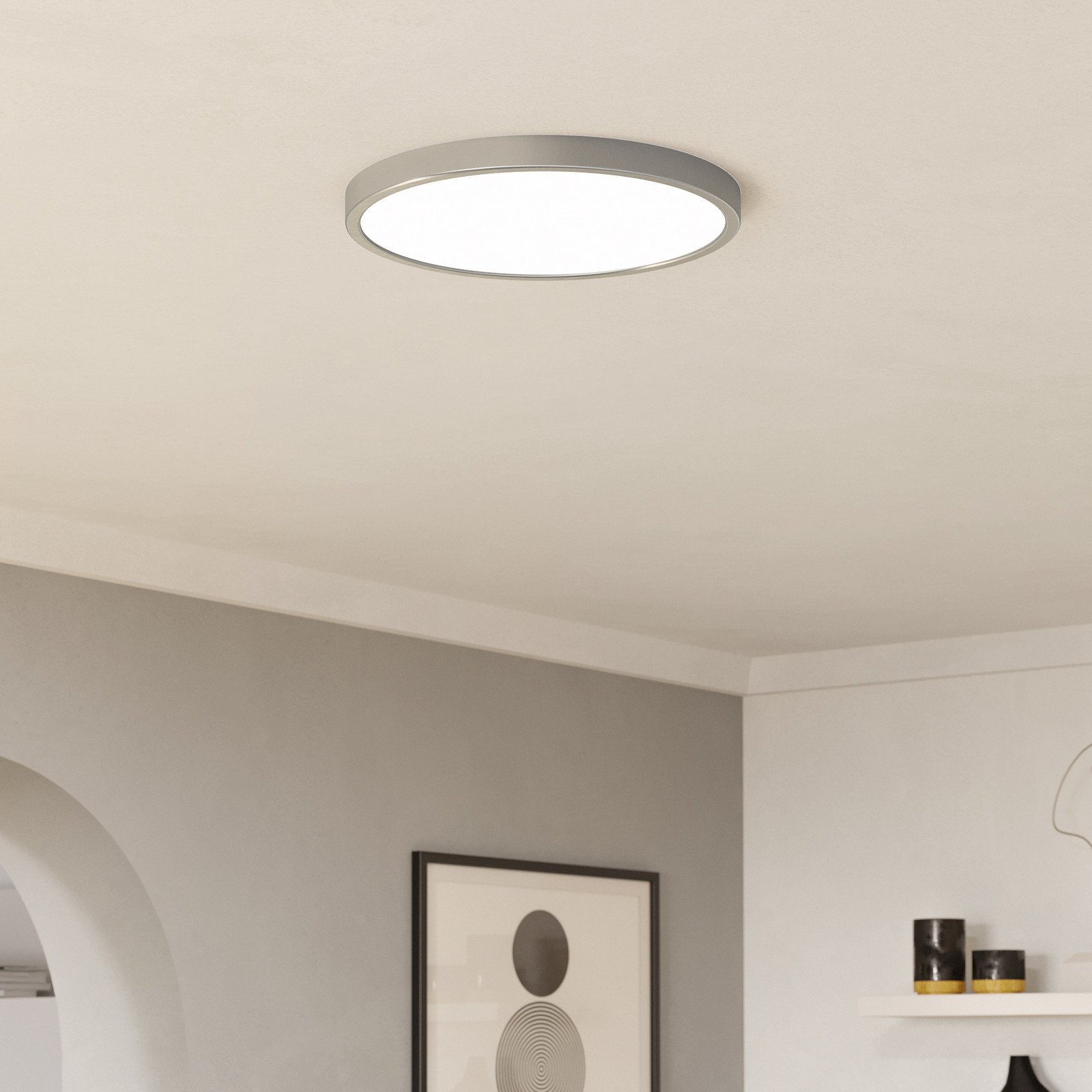 EGLO Edale candelabru 6x abajur pânză cappuccino rotund - Camera de zi / sufragerie - modern - cappuccino lemn culoare deschisă negru - Țesătură / Textil