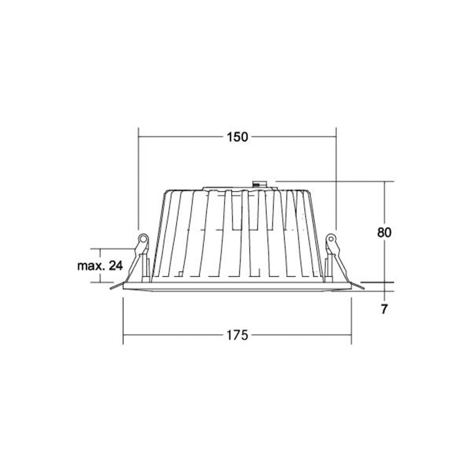 BRUMBERG Downlight à LED encastré Lydon Midi on/off 3.000 K