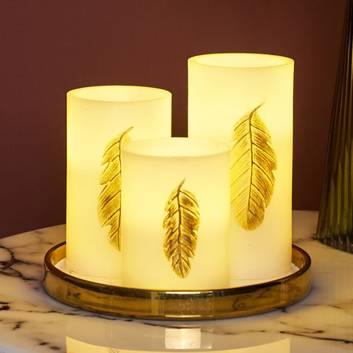 Pauleen Golden Feather Candle LED-lys, sæt med 3