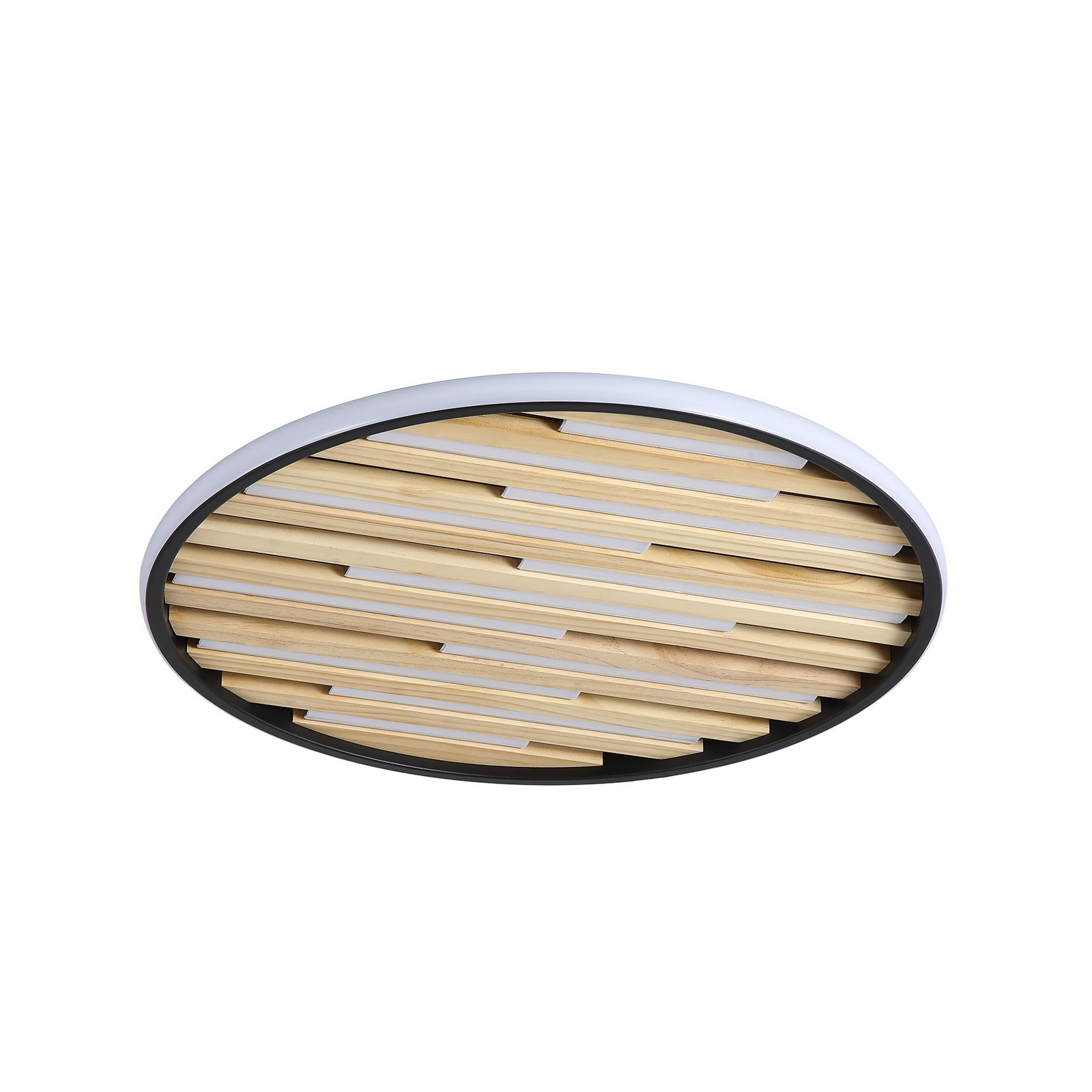 LED plafondlamp Equalise, Ø 49 cm, zwart/lichtbruin, metaal
