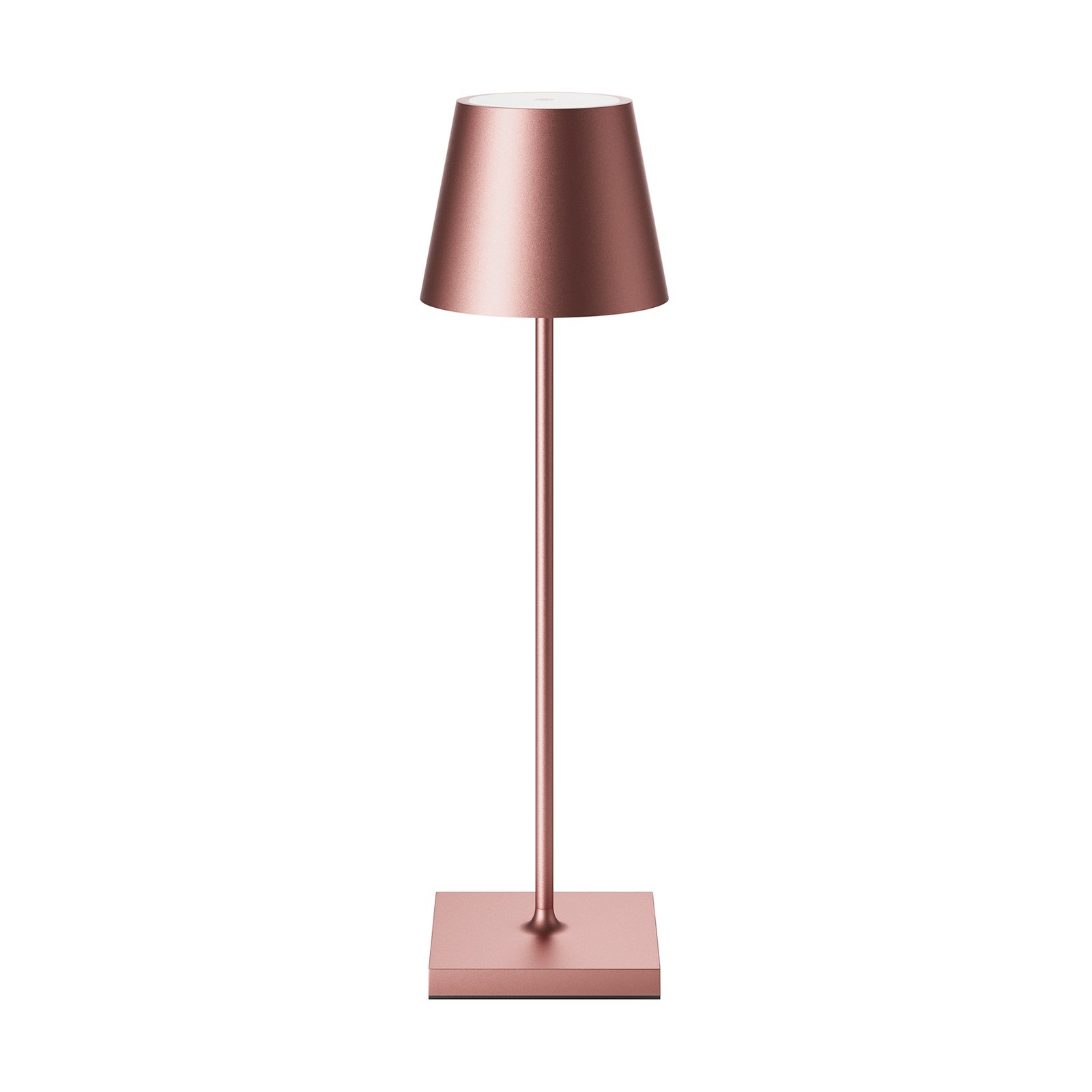 Nuindie LED rechargeable table lamp, USB-C, rose gold, IP54, dimmable