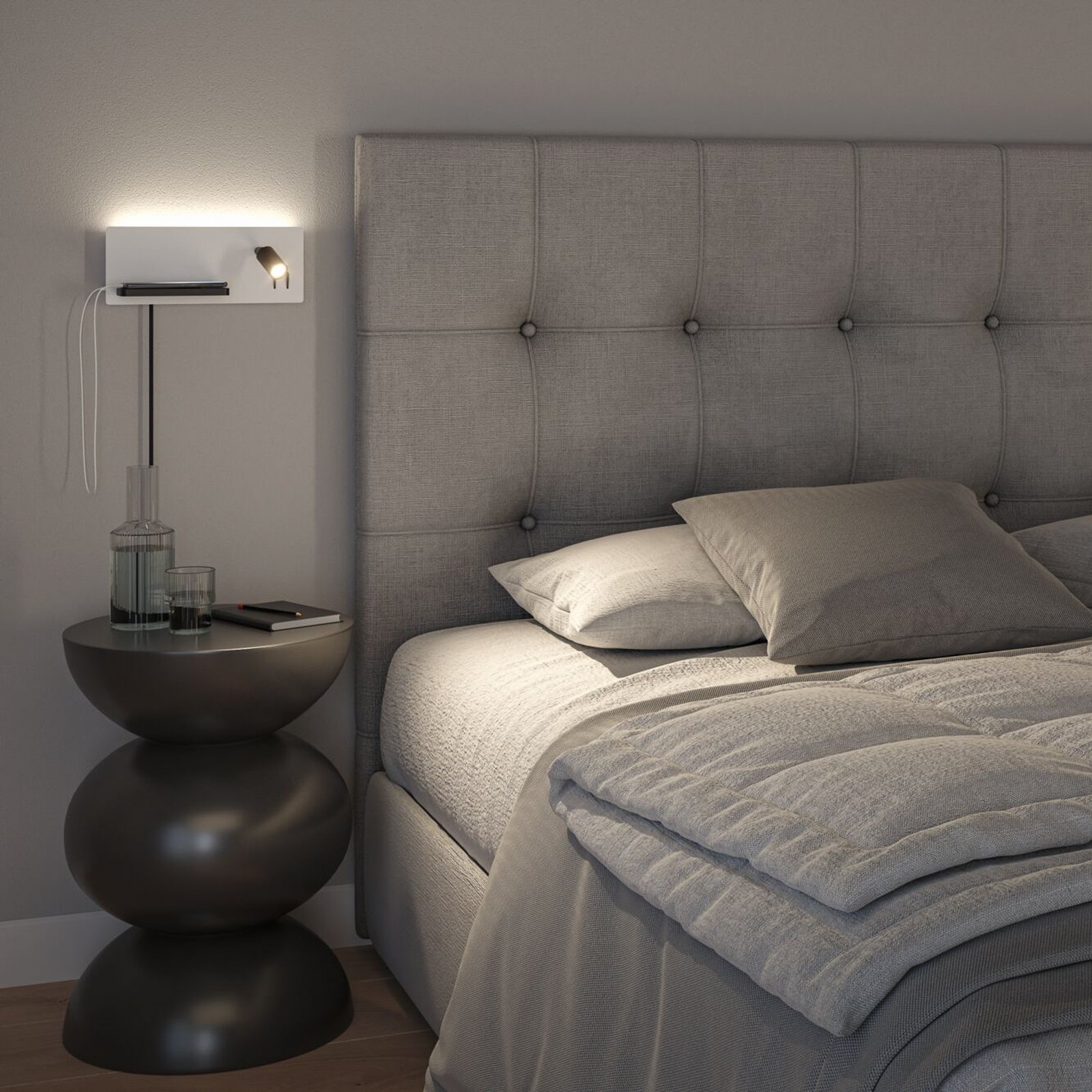 Serra LED Wandleuchte USB C Dim. Right Side Matt Weiß/Matt Schwarz - Paulmann