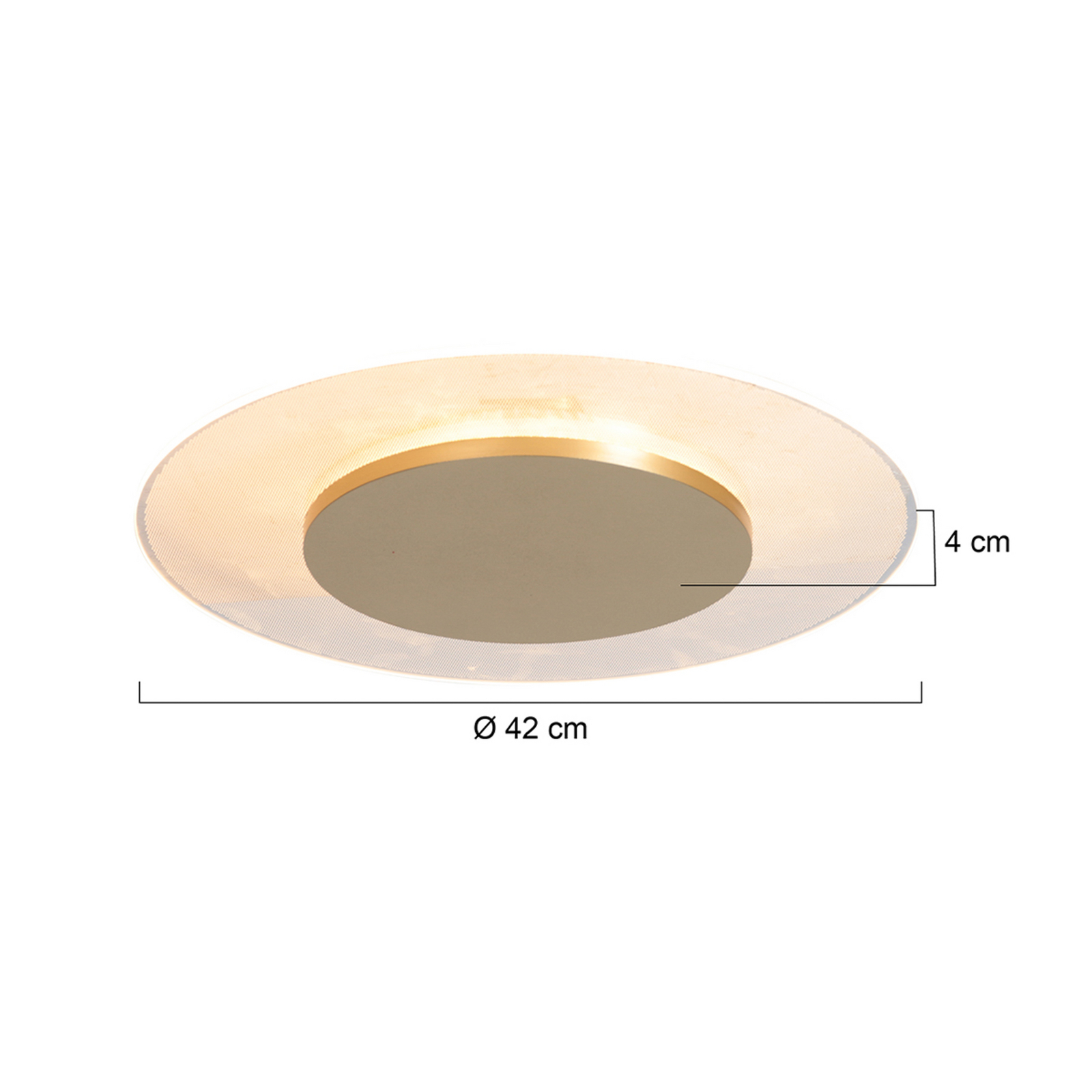 LED-taklampe Lido, gullfarget, Ø 42 cm