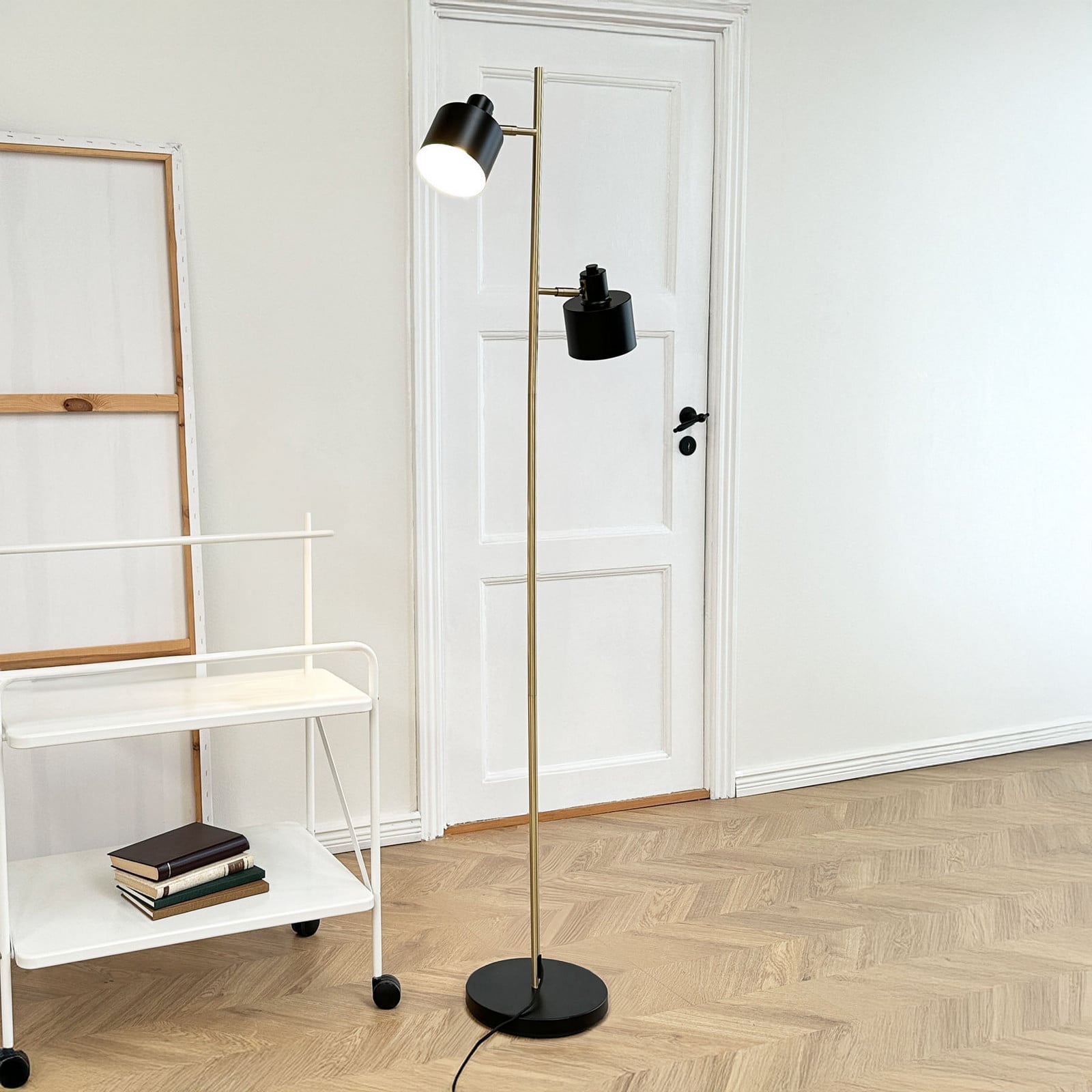 Lampadar Dyberg Larsen Ocean negru/alamă 2 becuri - Camera de zi / sufragerie - Scandinavă - negru alamă - Metal