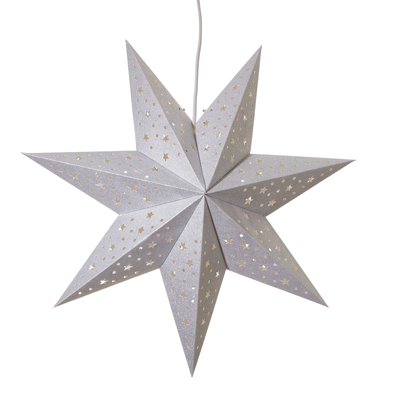 Zvezdica Solvalla za obešanje, 45 cm, srebrna