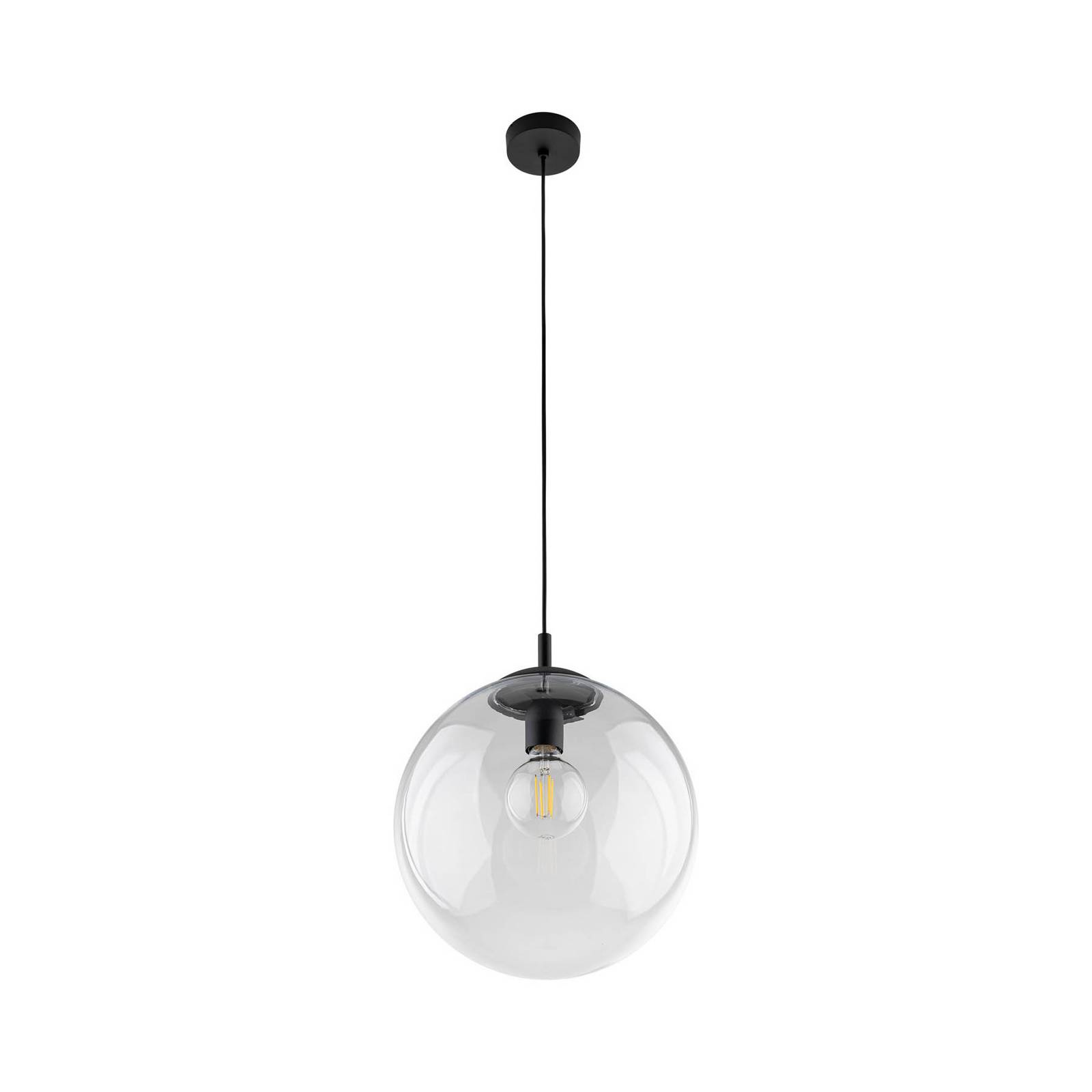 Lampa wisząca Esme, Ø 35 cm, przezroczysta, szkło, kula, E27