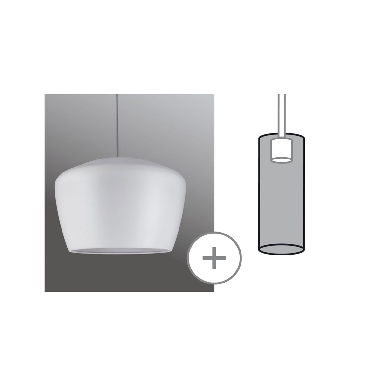 Paulmann lámpaernyő Pom, fehér, Ø 35 cm, fém