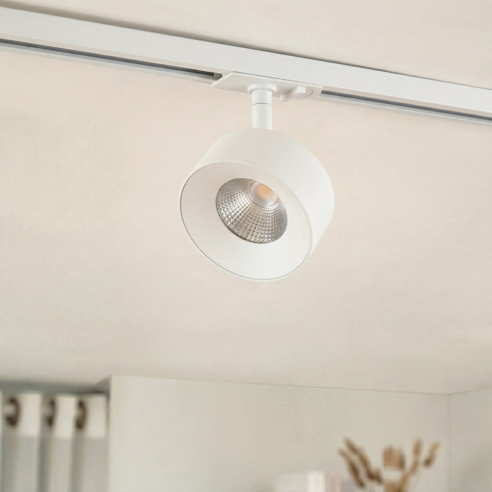 Lindby LED-skinnespot Linaro, hvid, Ø 9,5 cm, 3.000 K