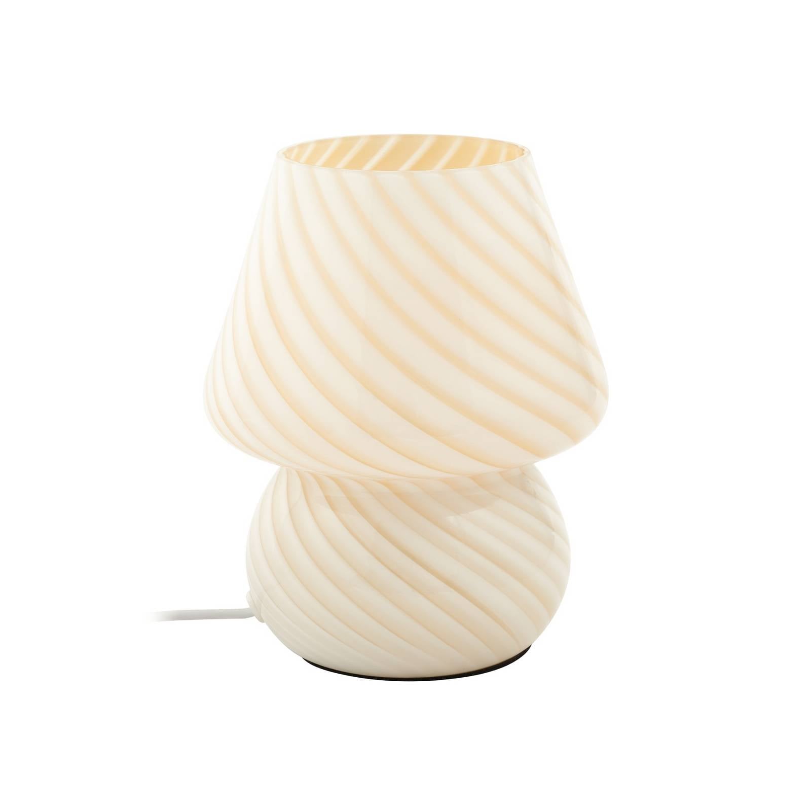 Lindby Tischleuchte Andriana, gelb/weiß, Glas, Ø 15 cm