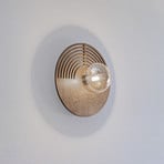 Wandleuchte Lunar, weiß/holzfarben, Ø 30 cm, G9