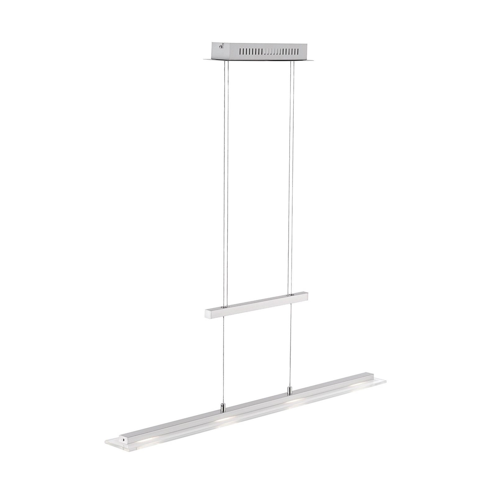 Lampă suspendată LED Tenso, nichel, 115 cm, metal, CCT, dimabil