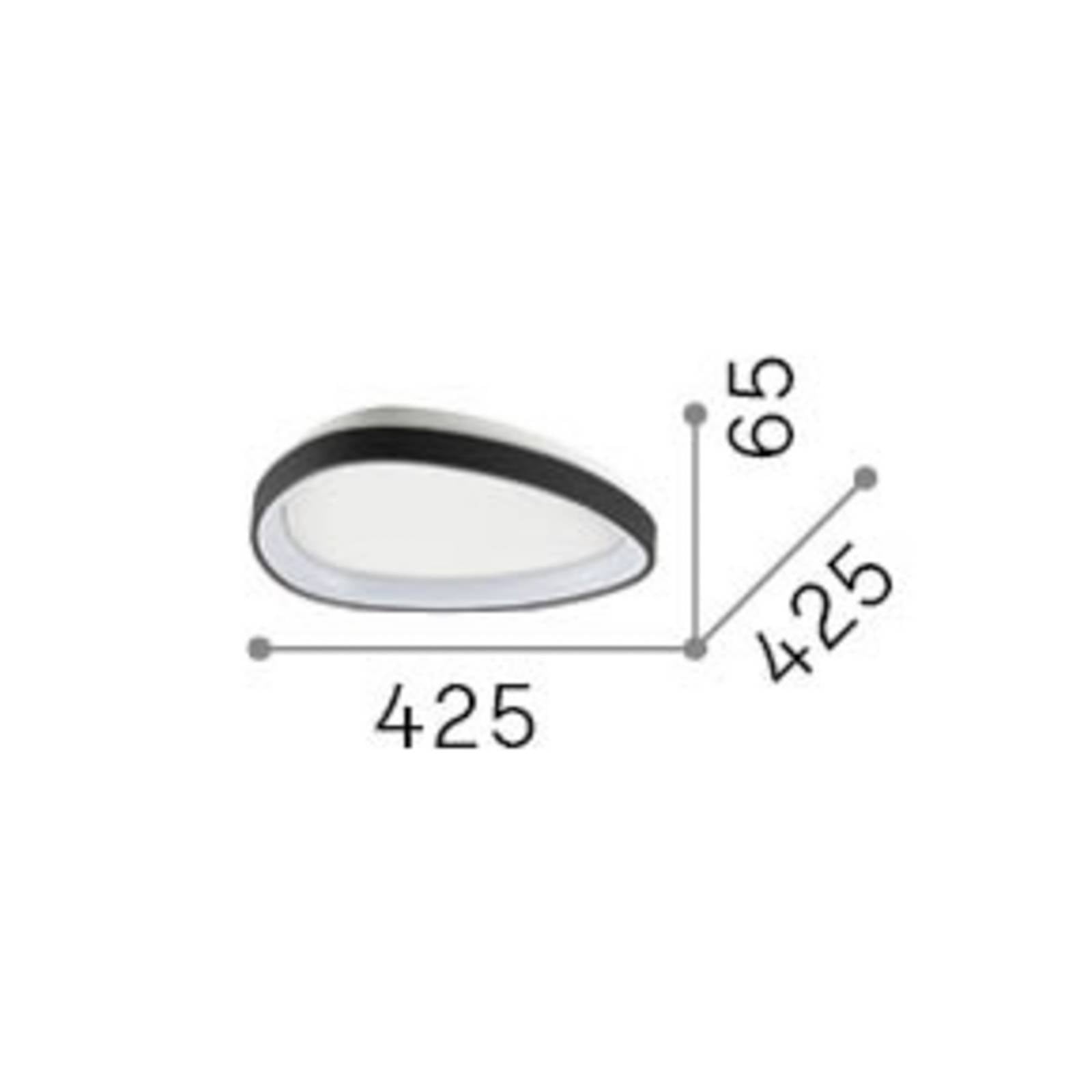 Lampa sufitowa LED IDEAL LUX Gemini, czarna, 42 cm, 2700 K, włącznik/wyłącznik