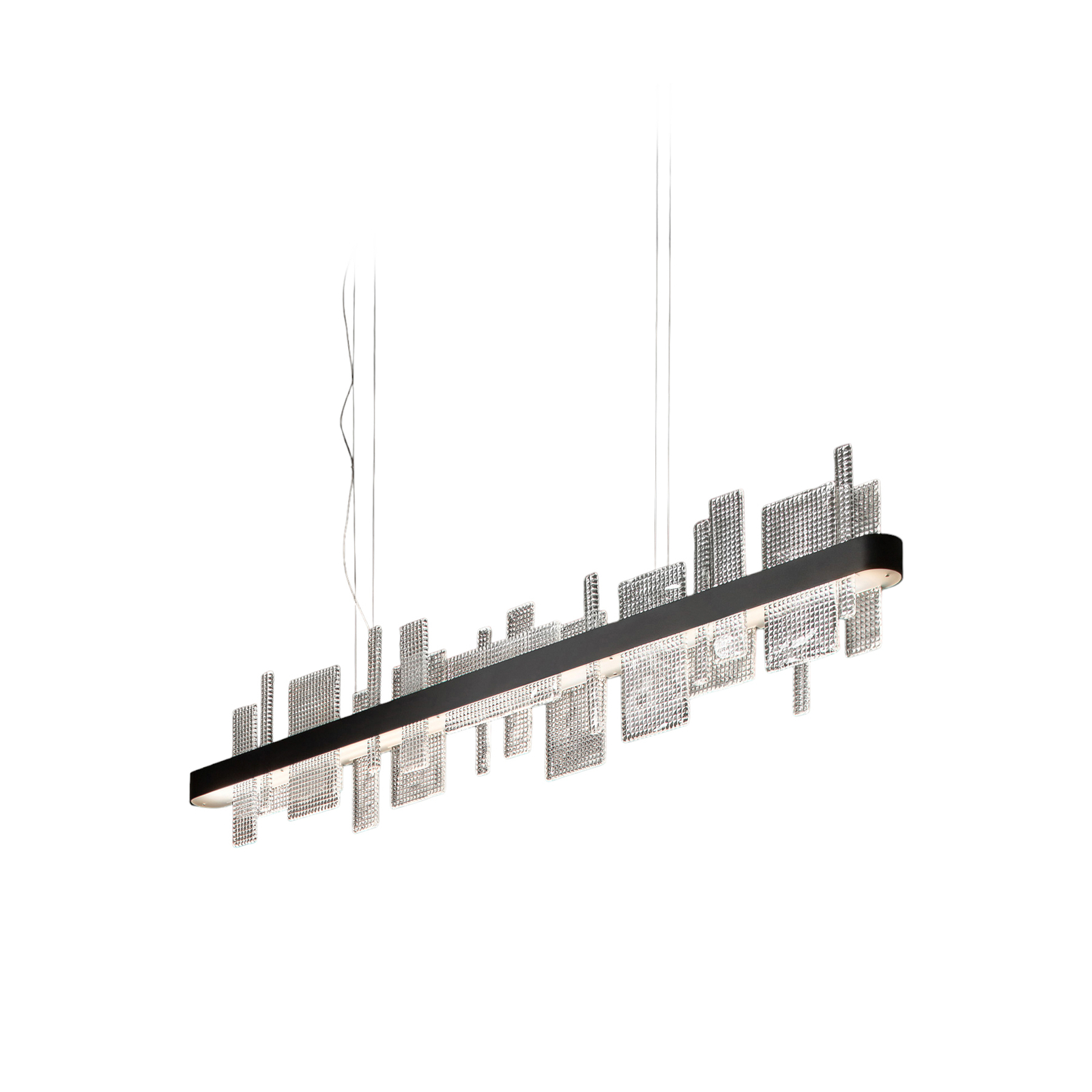 LED-pendellampa Ribbon Linear, 150 cm, svart, Upp & Ned