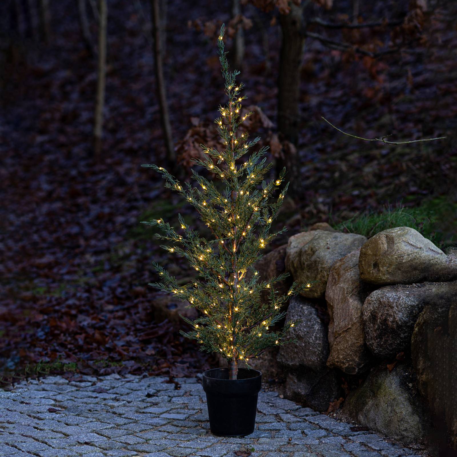 Drzewo LED Milas Cedar Tree w doniczce, do użytku zewnętrznego