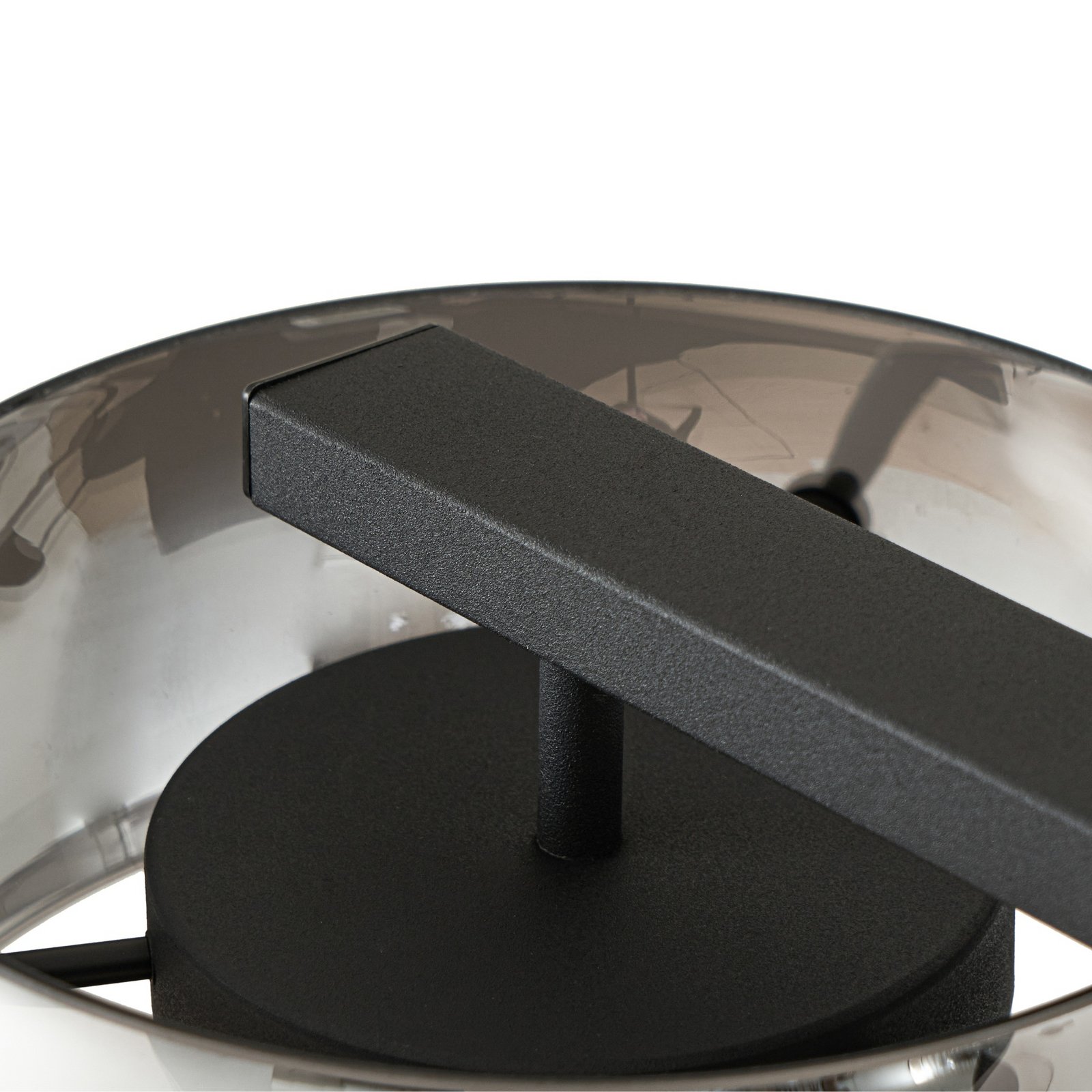Lucande LED-pendant lamp, smoke, 4-flames, glass, dimmable