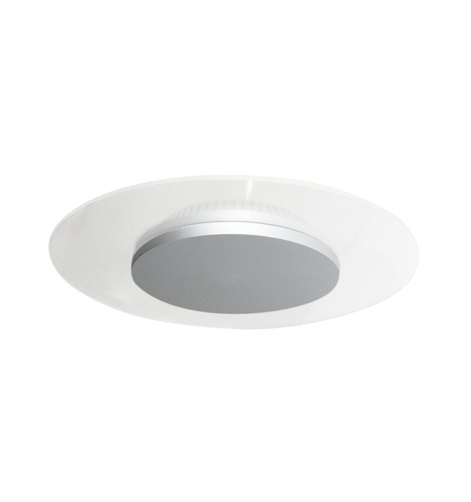 DOTLUX LED stropna svjetiljka MOONBASE srebrna Ø 37 cm aluminij/akril CCT