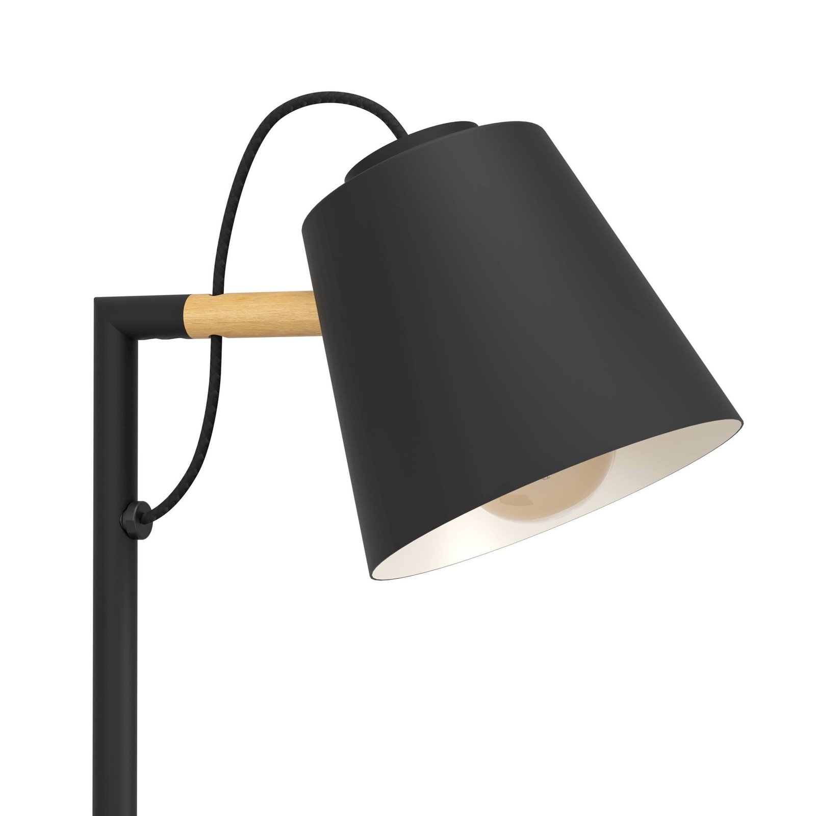 Stolna lampa Lacey, visina 48,5 cm, crna, čelik