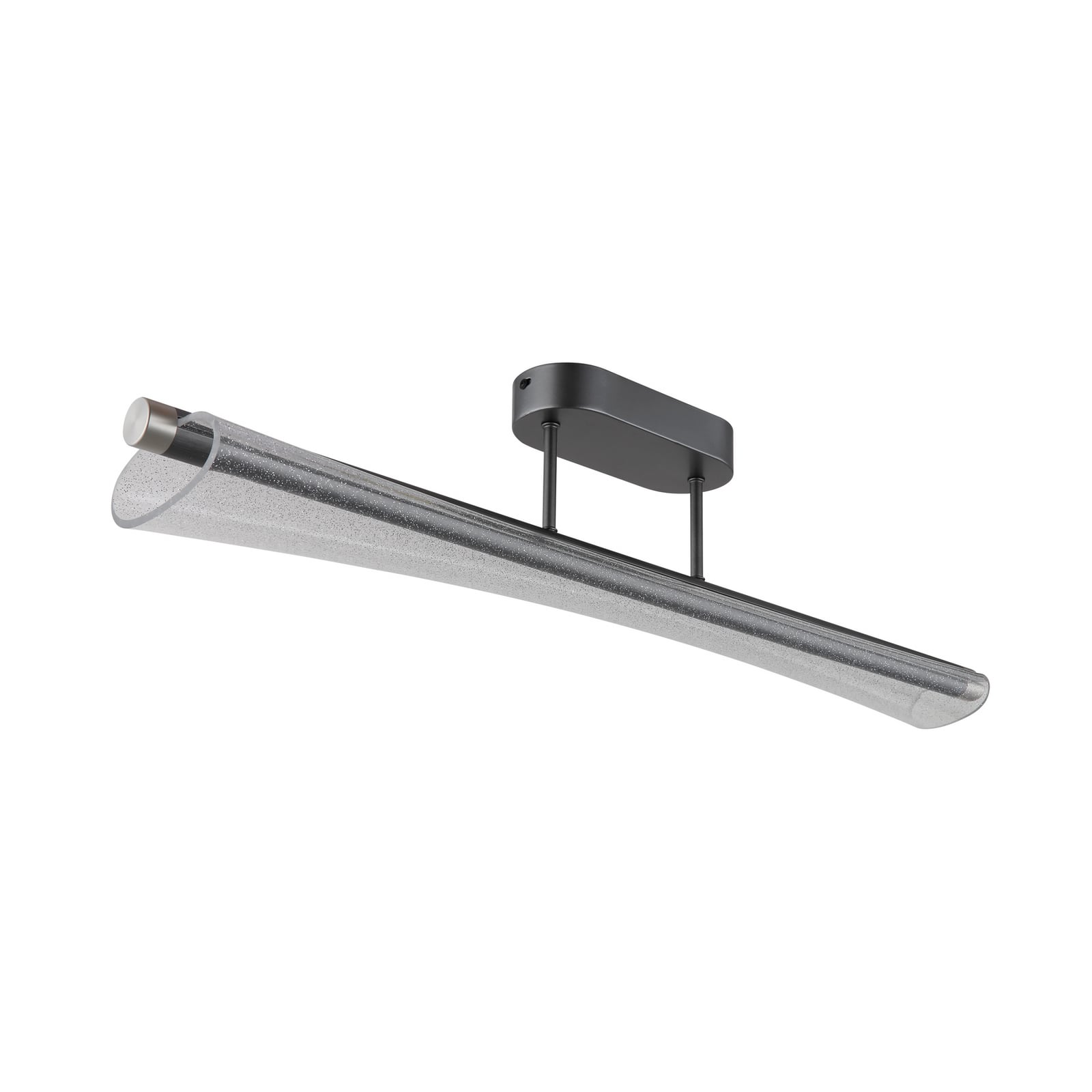 Plafonnier LED Malinda, transparent/anthracite, 81 cm de long, CCT Plafonnier LED Malinda, transparent/anthracite, 81 cm de long, CCT