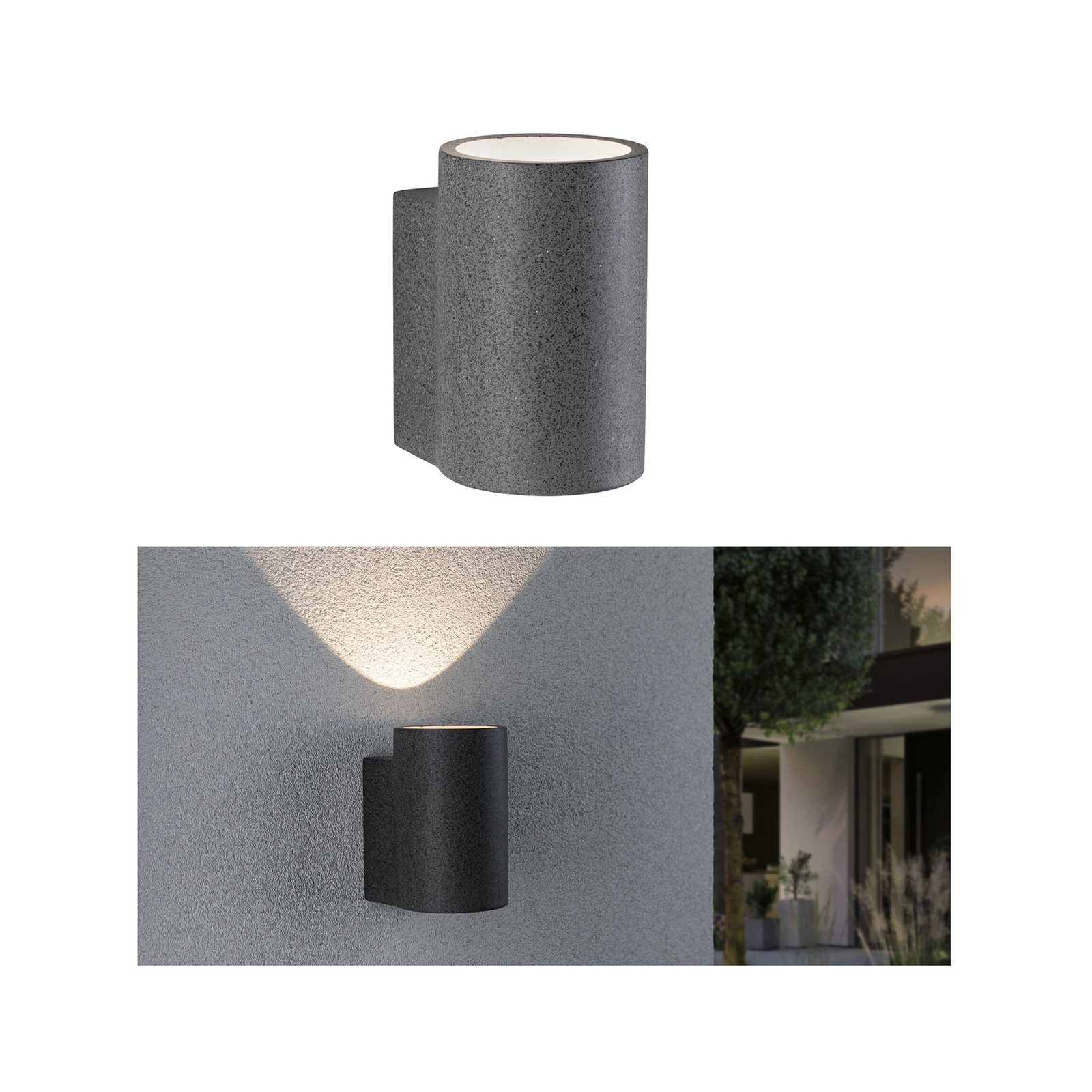Paulmann Concrea LED-Außenwandleuchte, zylindrisch