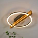 Plafonnier LED Tovak, pin, longueur 39 cm, bois
