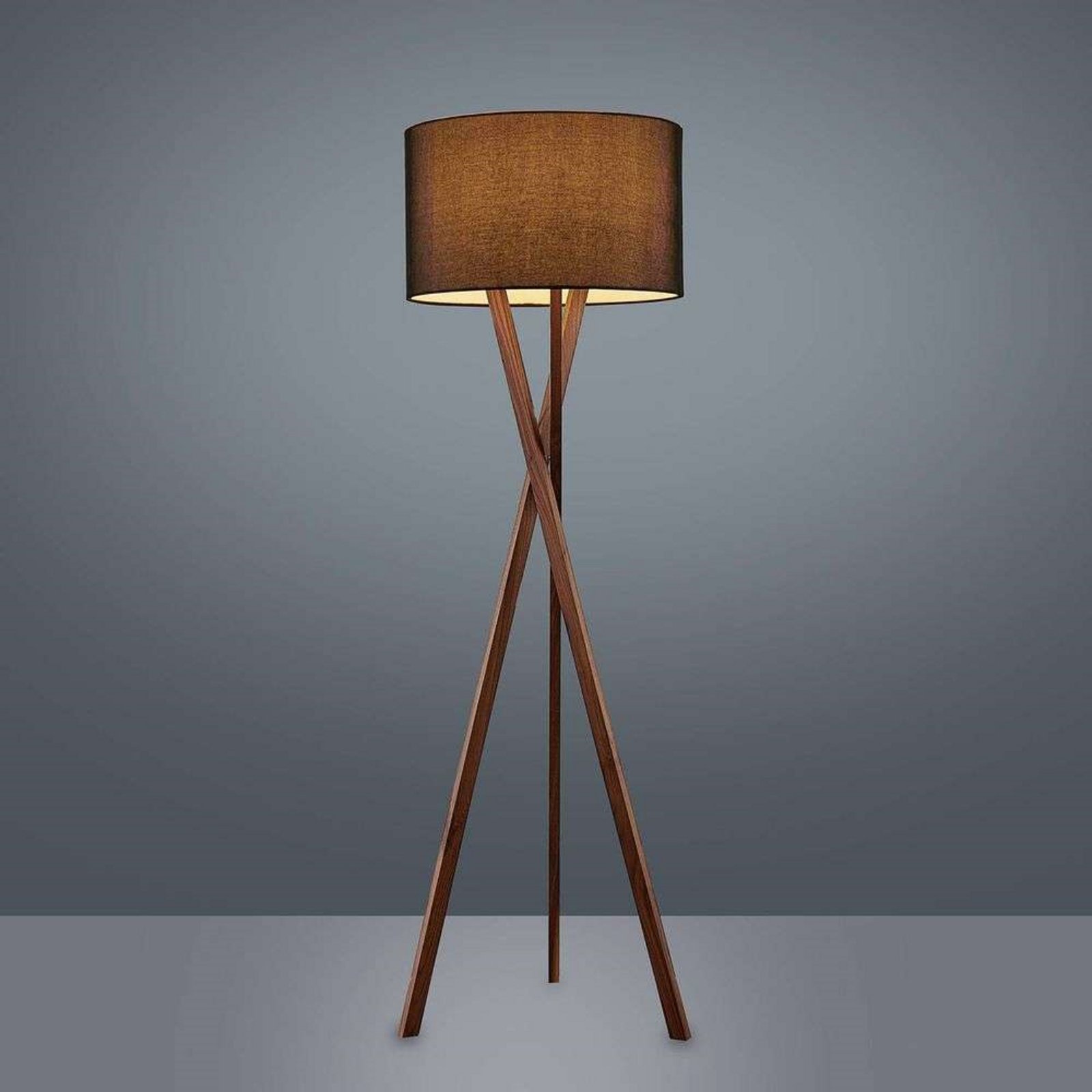 Auriane Podna lampa Crna/Walnut - Lucande