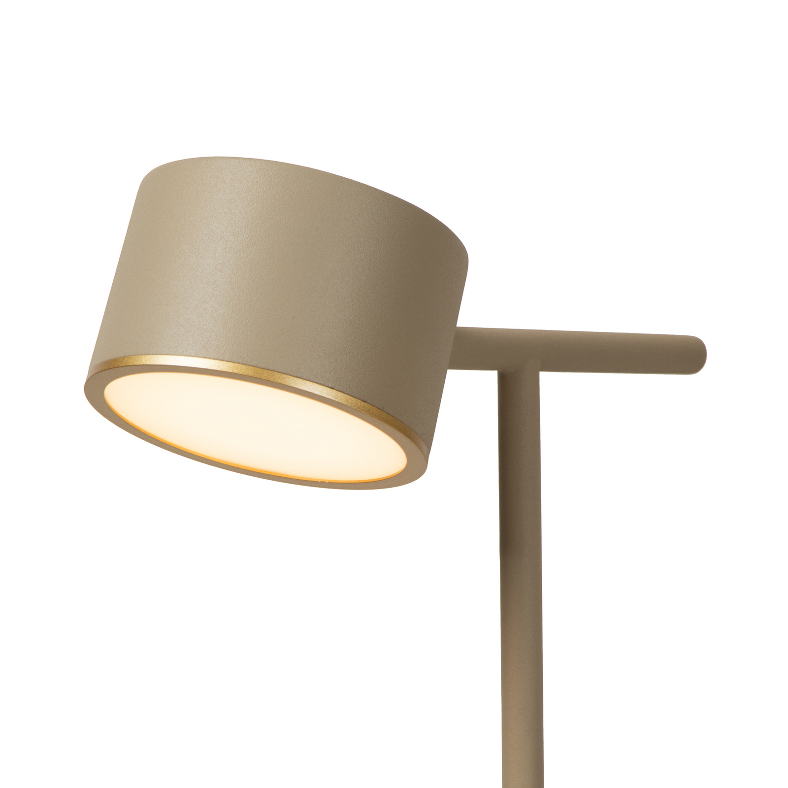 lampe à poser LED Gian, taupe, hauteur 40 cm, métal
