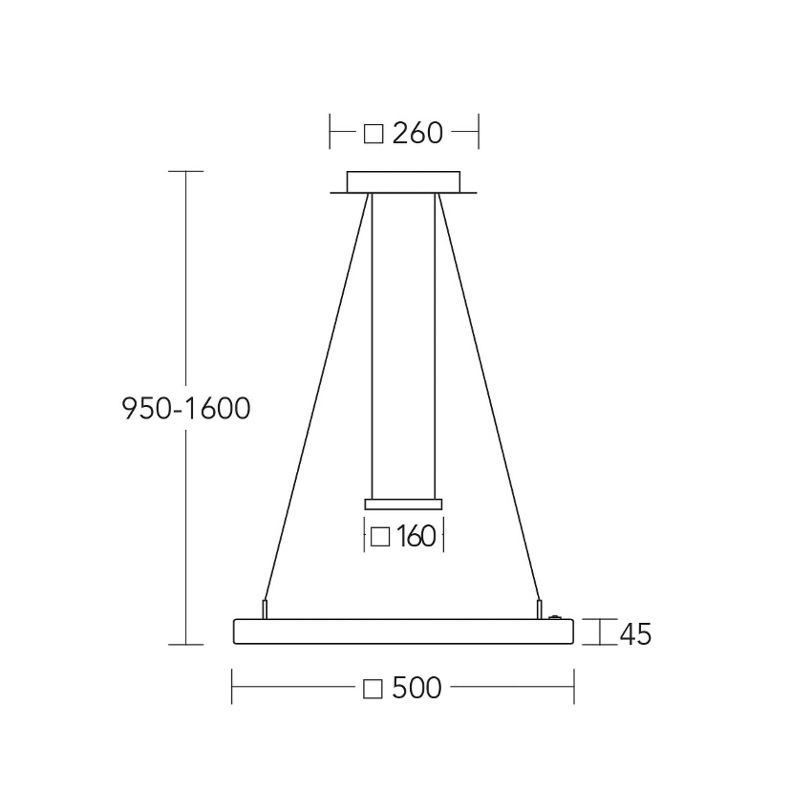 HerzBlut Suspension LED Leonora, bois, 50 cm, intensité variable