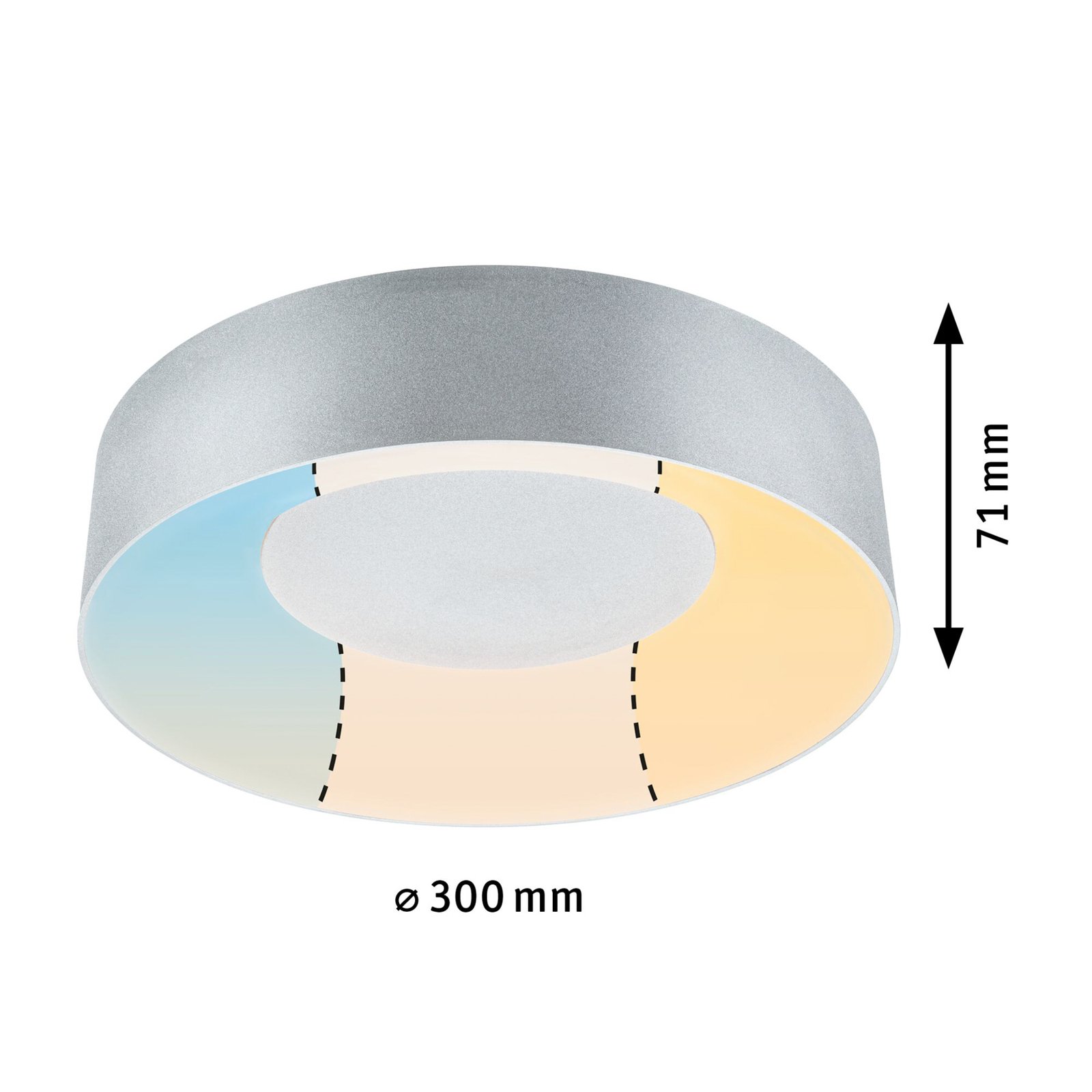Casca LED mennyezeti világítás IP44 1500lm fehér/matt alumínium - Paulmann