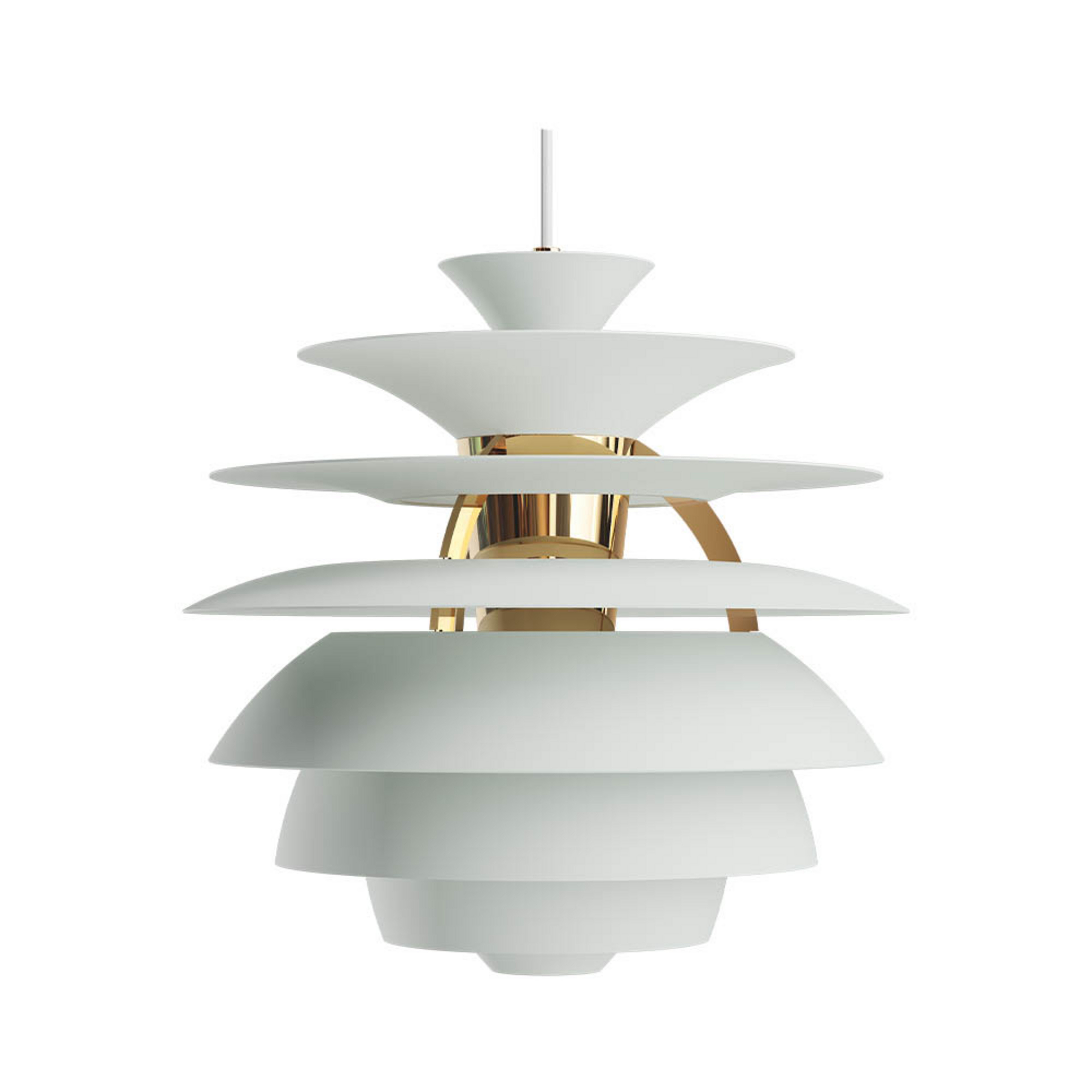 PH Snowball Pendant Dusty Green/Brass Metallised - Louis Poulsen