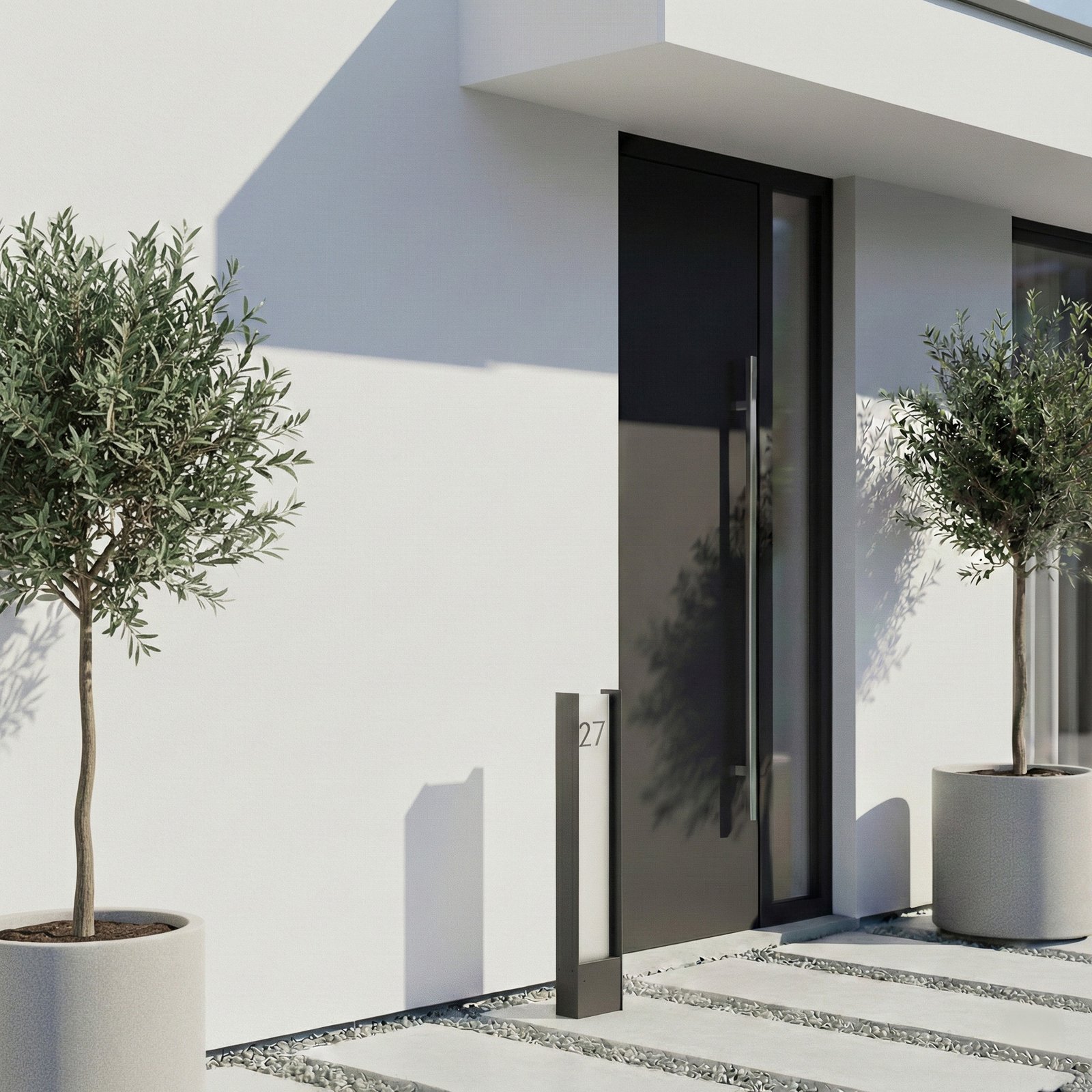 Selqa LED ösvény világítás, antracit, IP65, házszám - Lindby