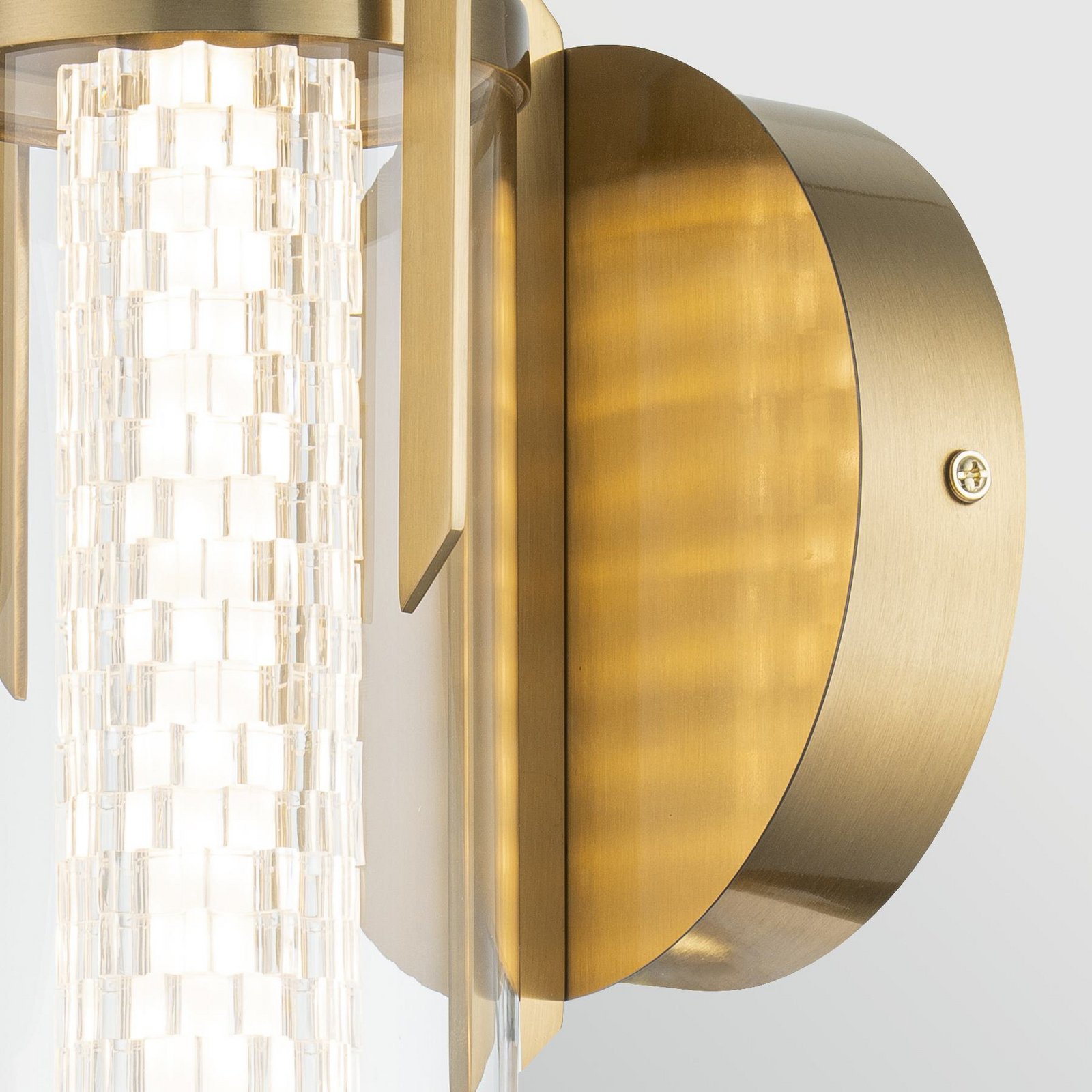 LED-vegglampe ESPADA, børstet gull, Ø 16 cm, metall IP44 LED-vegglampe ESPADA, børstet gull, Ø 16 cm, metall IP44