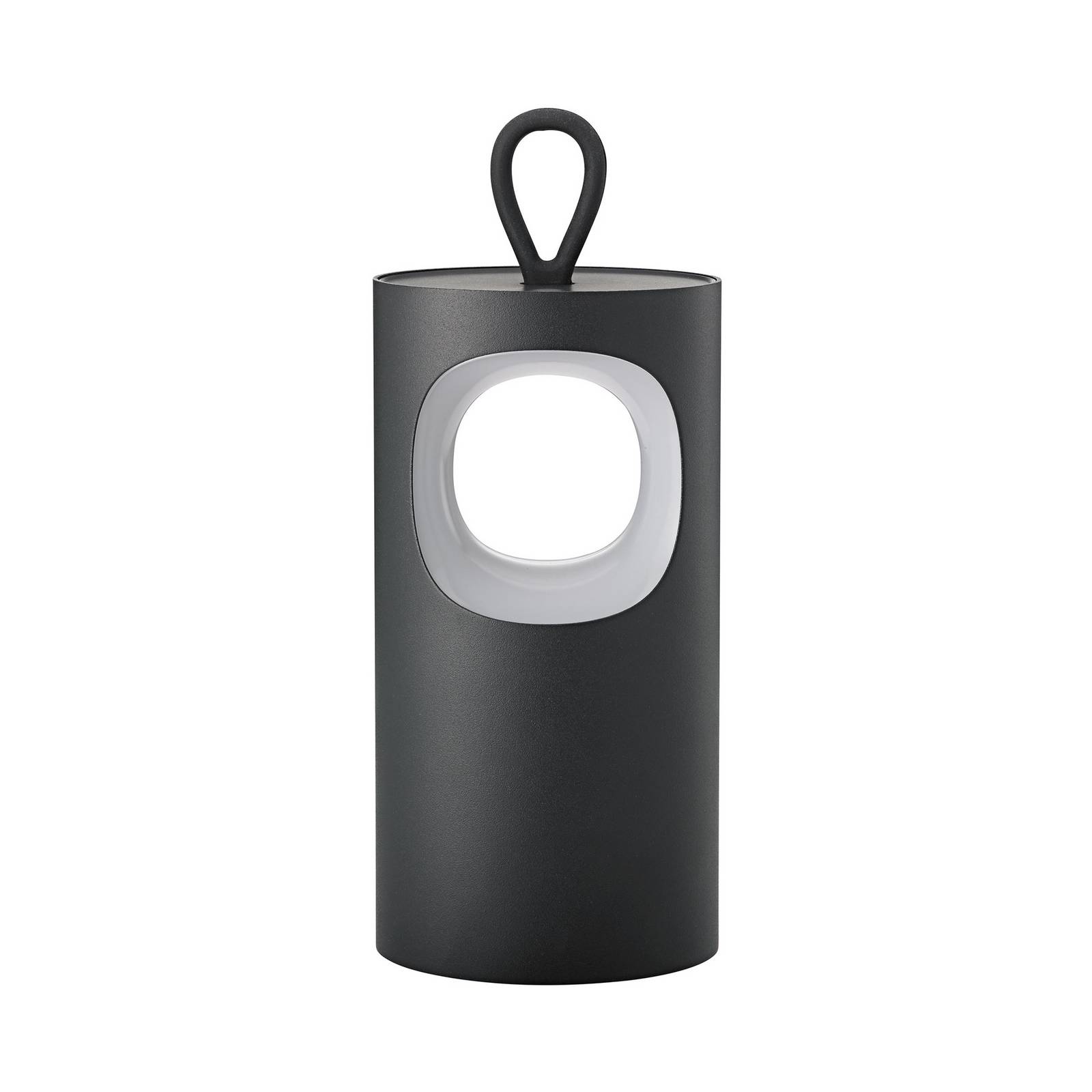LED-Akku-Tischlampe Lunari, schwarz, 16 cm, Metall, CCT IP44