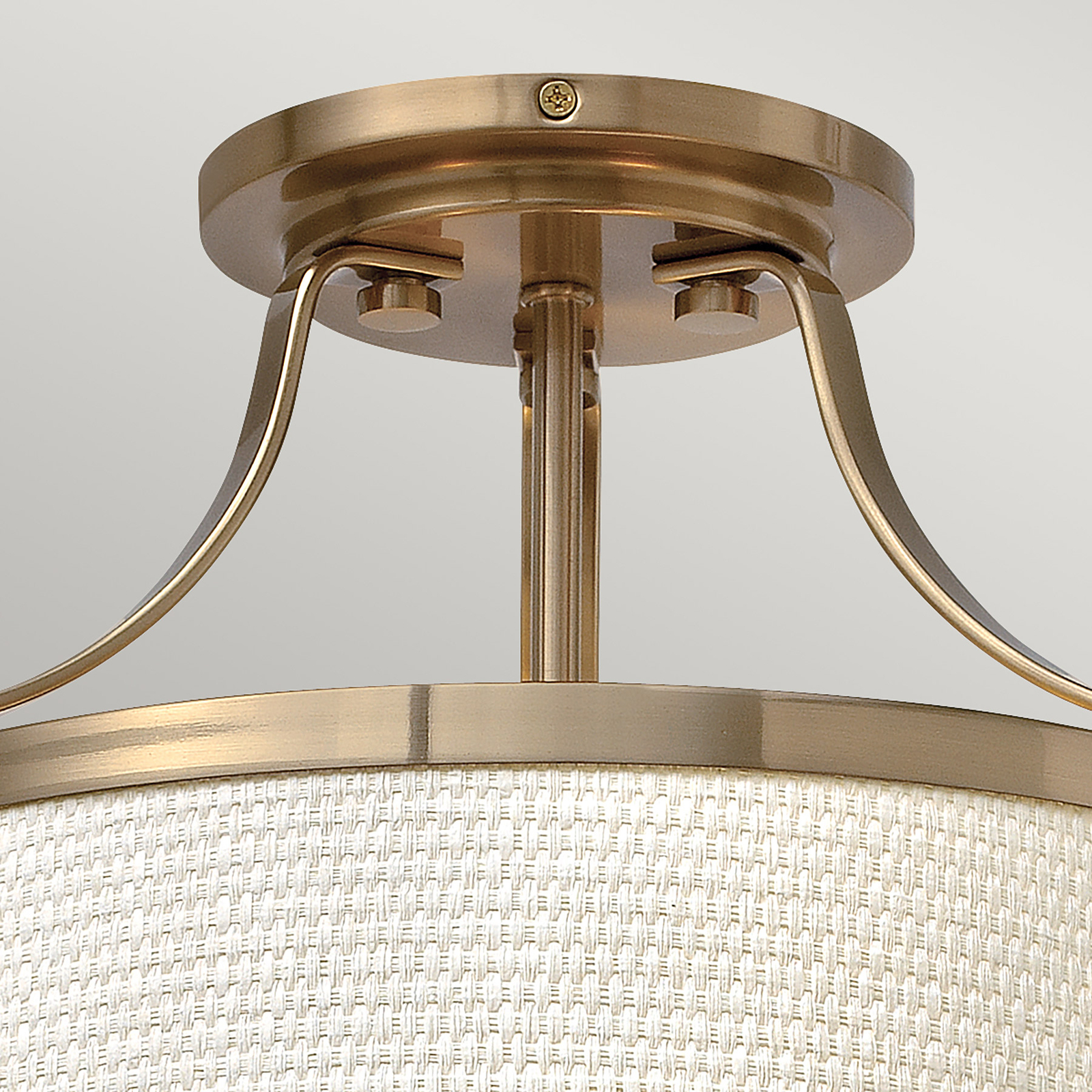 Plafondlamp Charlotte, wit/oudmessing
