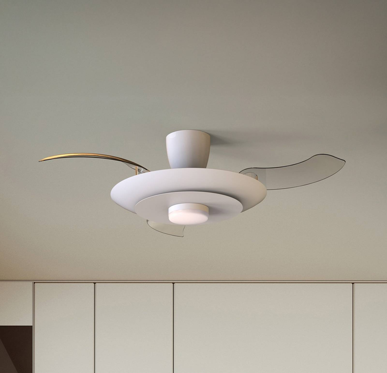 Wentylator sufitowy LED Kyoto, biały, DC, cichy, CCT, 106 cm